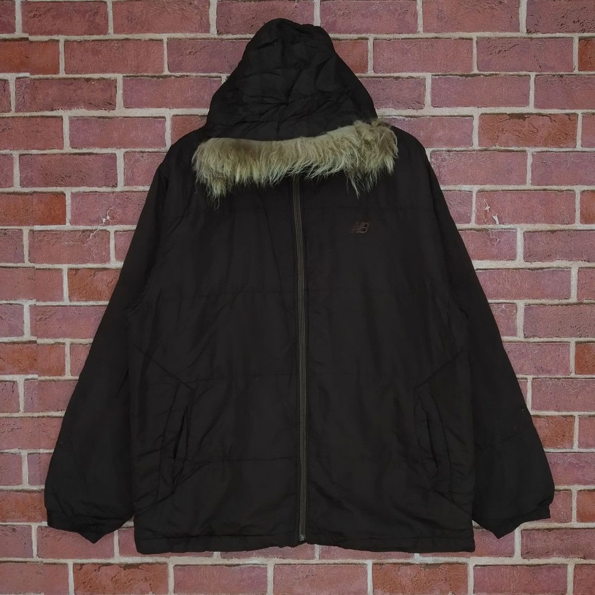 New Balance Vintage New Balance Zipper Jacket Fur Hoodie Outdoor Size US M / EU 48-50 / 2 - 1 Thumbnail