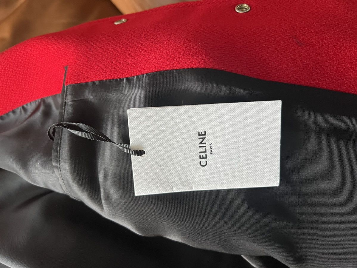 Celine × Hedi Slimane Celine FW22 red wool & leather Teddy Varsity Bomber jacket Size US M / EU 48-50 / 2 - 7 Thumbnail