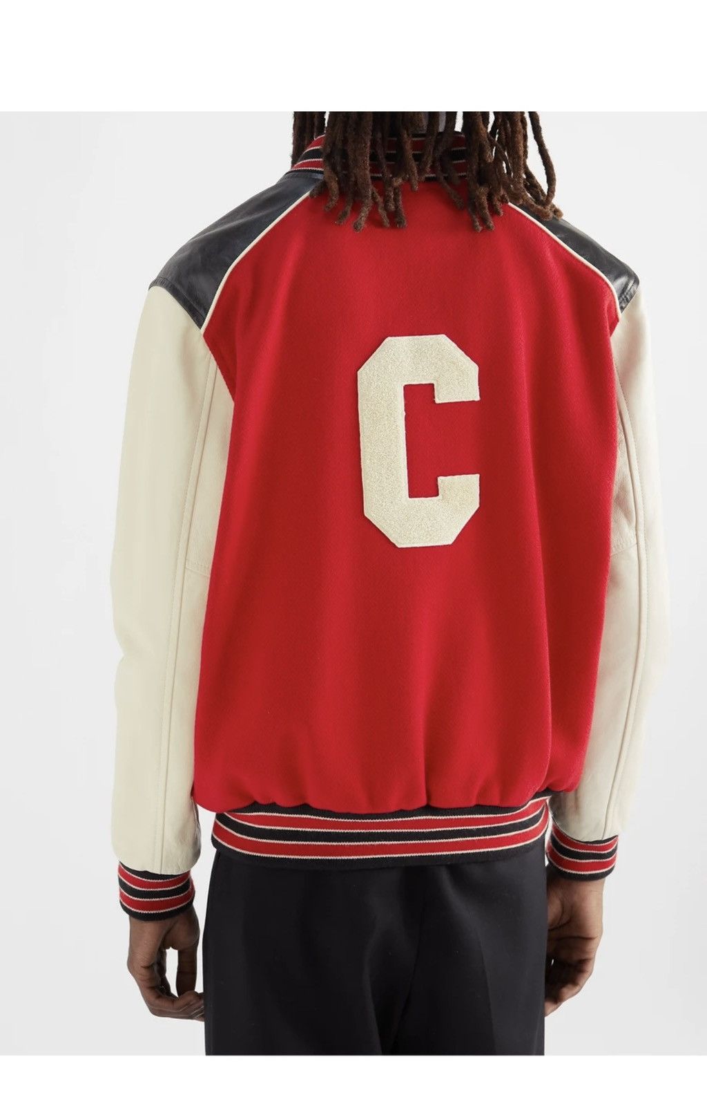 Celine × Hedi Slimane Celine FW22 red wool & leather Teddy Varsity Bomber jacket Size US M / EU 48-50 / 2 - 12 Thumbnail