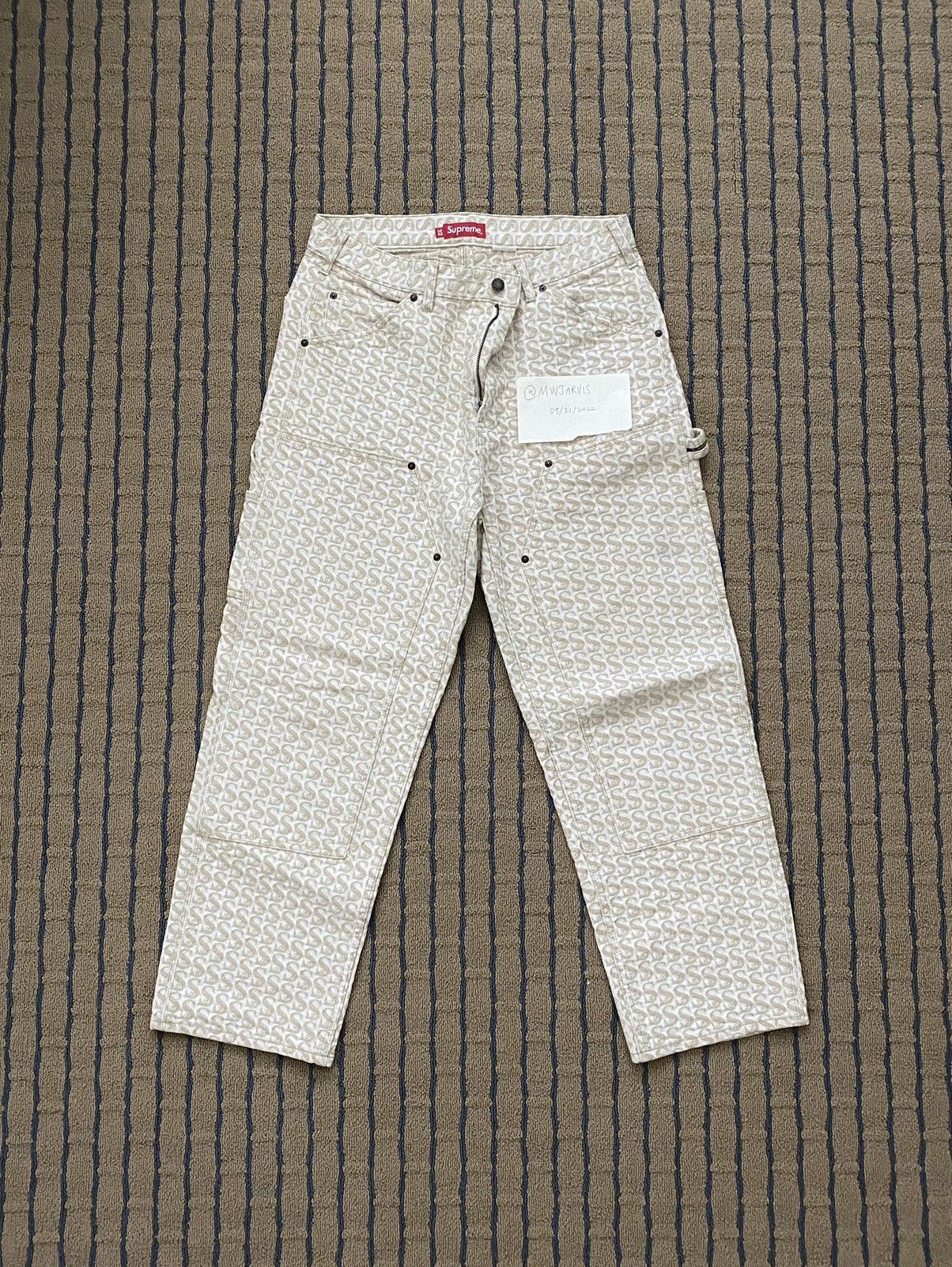 Supreme Supreme Monogram Double Knee Denim Painter Pant | Grailed