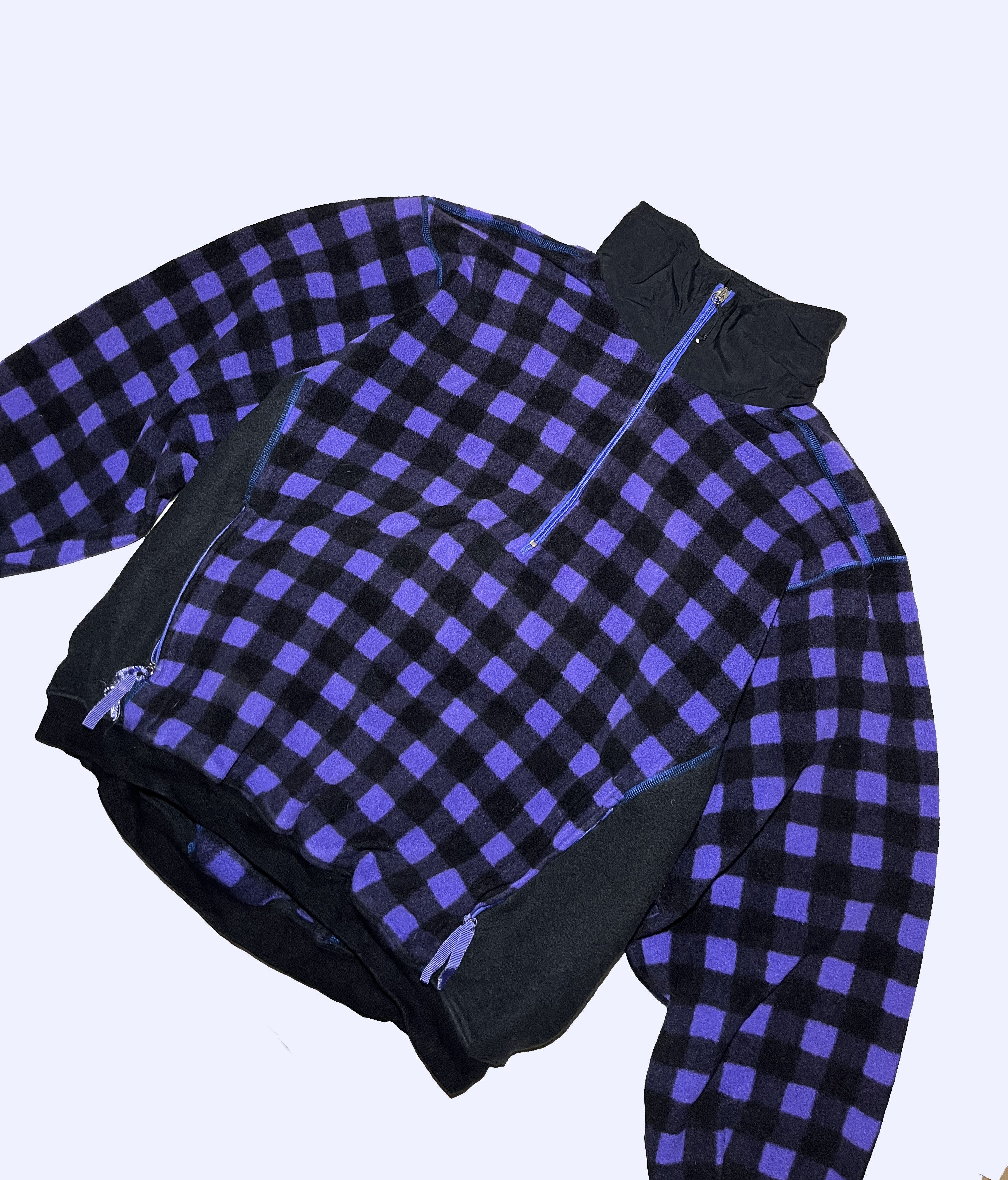 Adidas × Polartec × Vintage ADIDAS Adventure Checkered Vintage Polartec Fleece Jacket Size US L / EU 52-54 / 3 - 3 Thumbnail