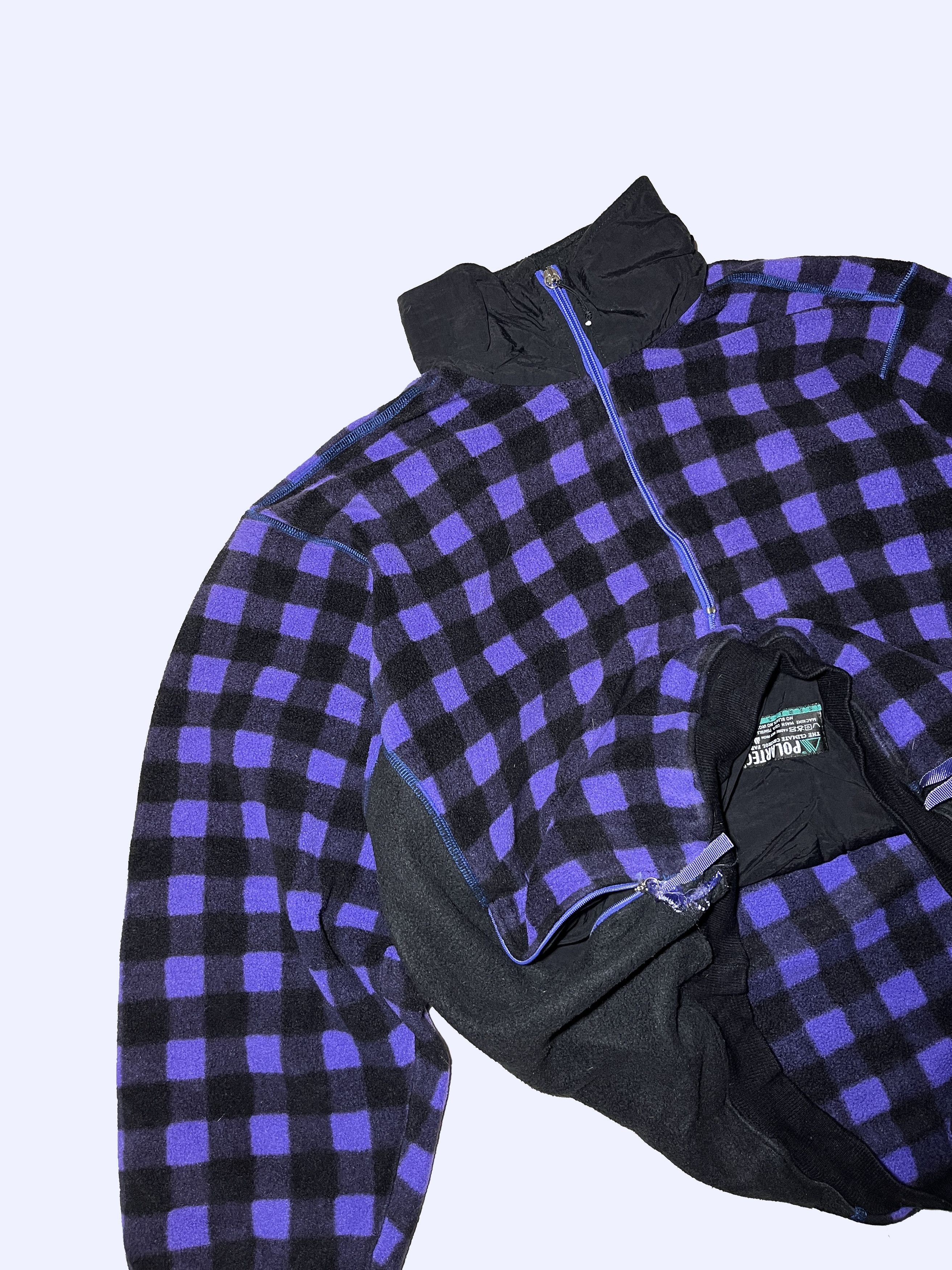 Adidas × Polartec × Vintage ADIDAS Adventure Checkered Vintage Polartec Fleece Jacket Size US L / EU 52-54 / 3 - 8 Thumbnail