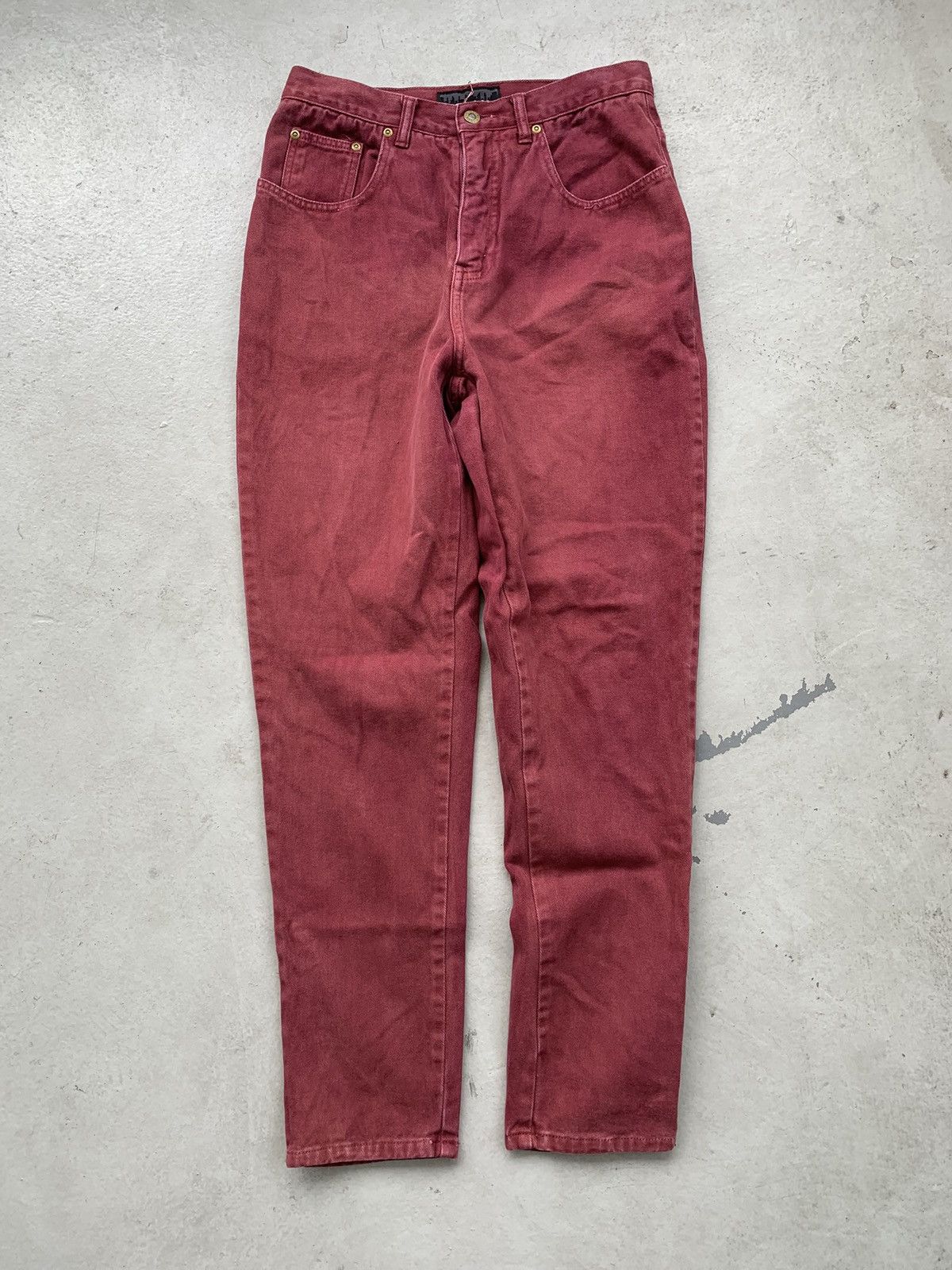 Vintage Vintage 90s NY Line Red Denim Jeans | Grailed