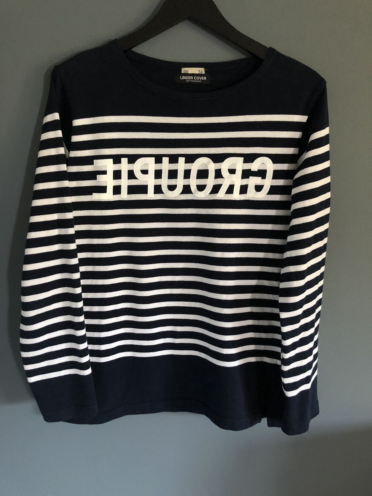 image of Jun Takahashi x Undercover Ss99 Groupie L/s Tee in Navy/White, Men's (Size Medium)