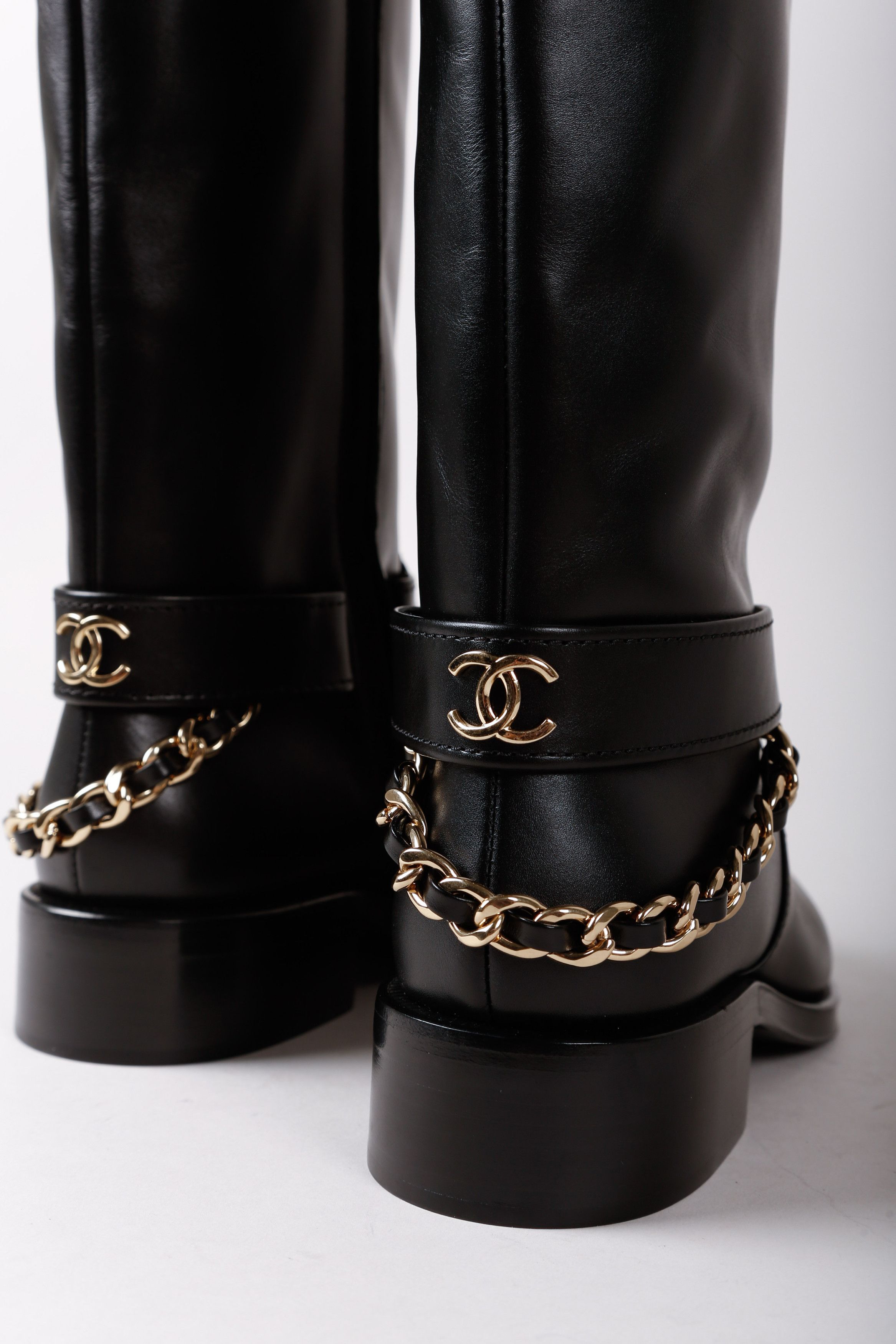 Chanel Chanel 22A Leather Riding Boots | Grailed