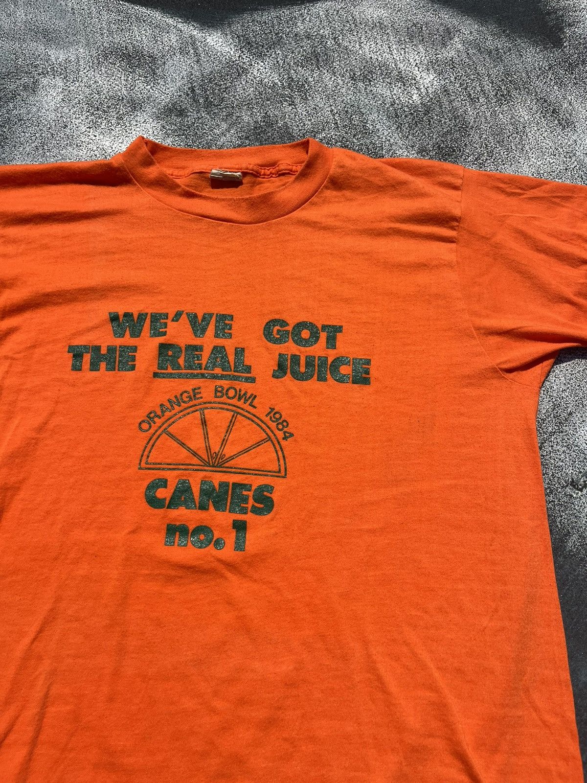 Vintage Miami Hurricanes 1984 Orange Bowl The Real Juice Tee