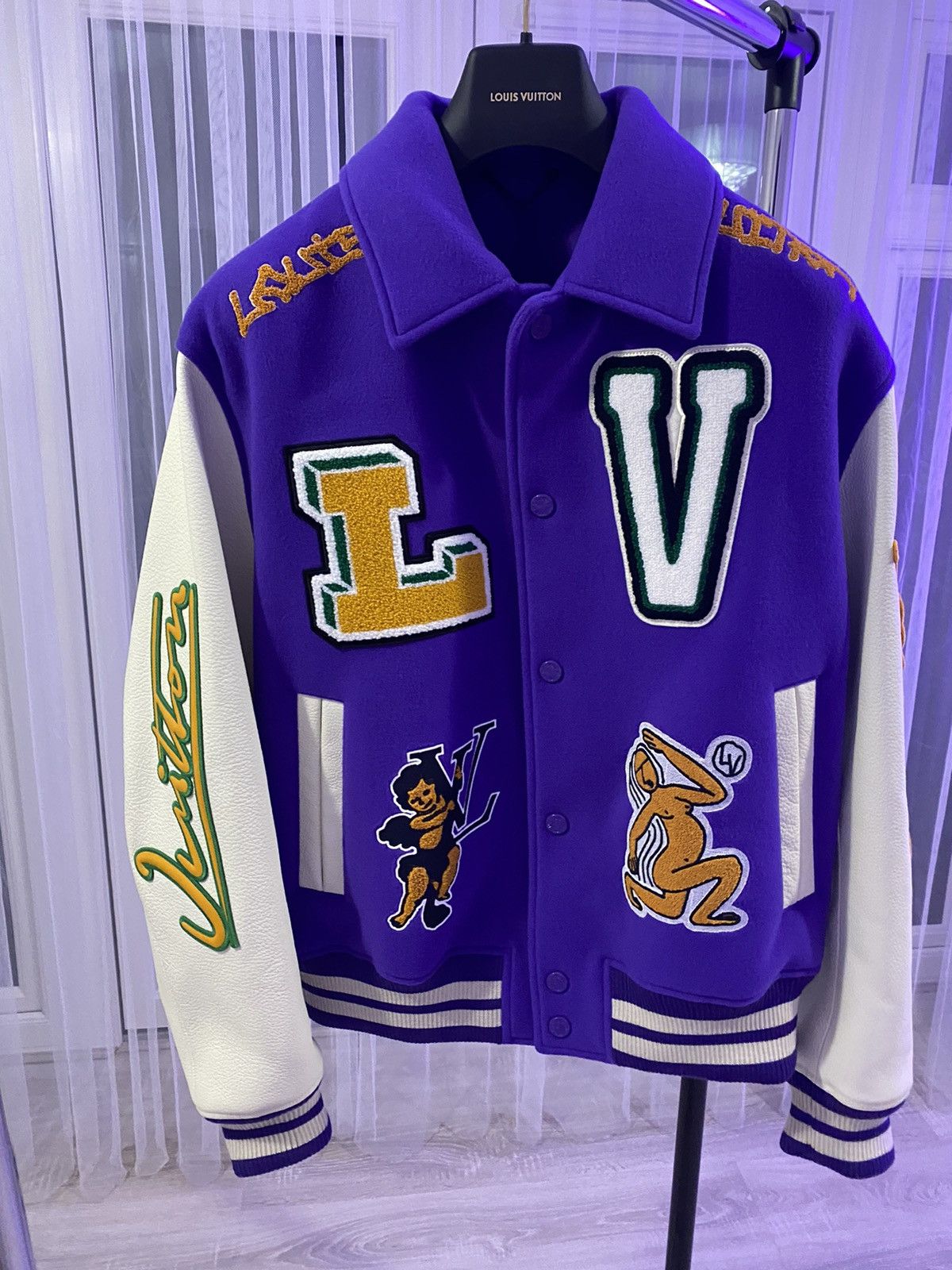 Louis Vuitton Louis Vuitton Purple Varsity Jacket Blouson