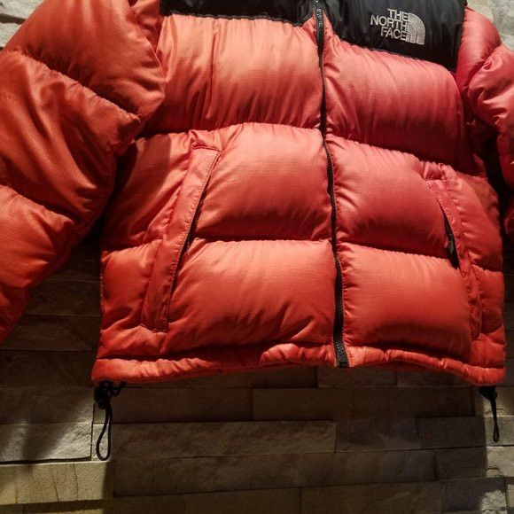 The North Face North Face Womens Large Orange Nuptse Puffer Jacket Ski Coat Size S / US 4 / IT 40 - 3 Thumbnail