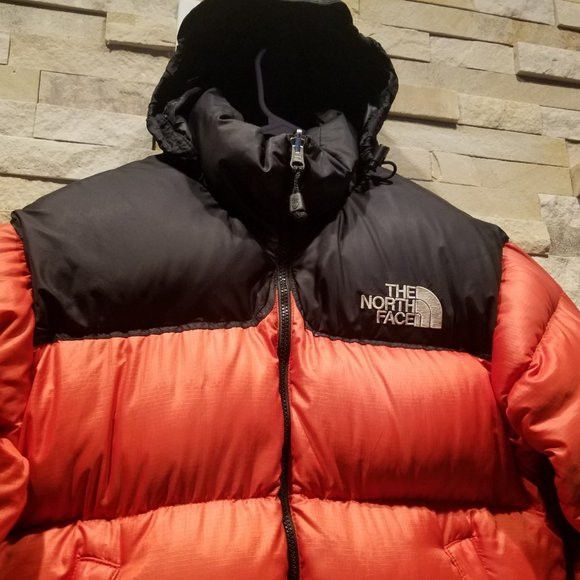 The North Face North Face Womens Large Orange Nuptse Puffer Jacket Ski Coat Size S / US 4 / IT 40 - 2 Thumbnail