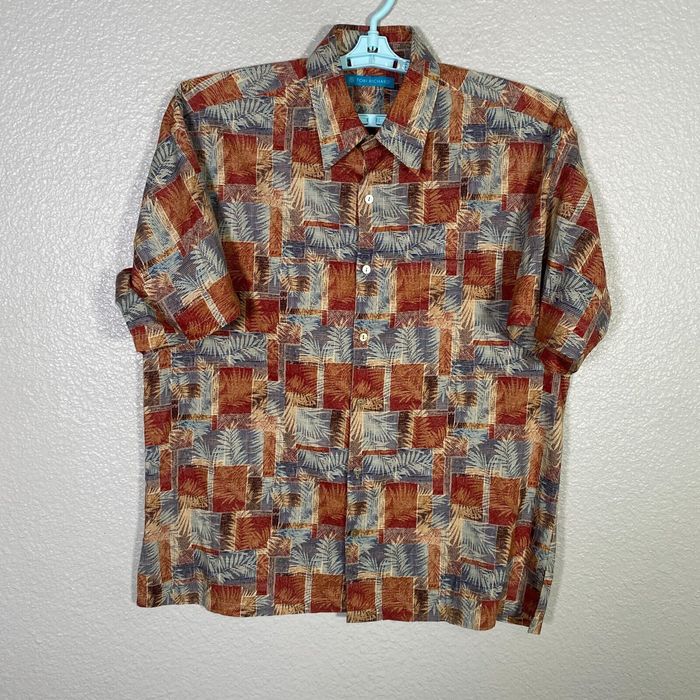 Tori Richard Tori Richard Hawaiian Shirt Mens Medium Blue Orange Floral ...