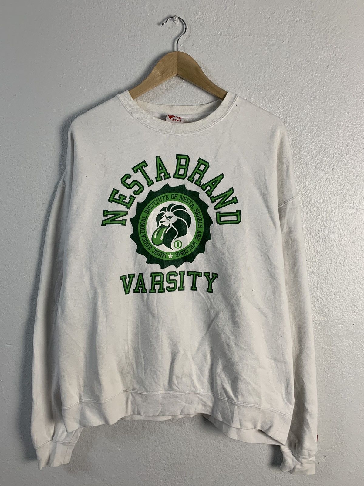 image of Nesta Brand Varsity Sweatshirt in White, Men's (Size Large)