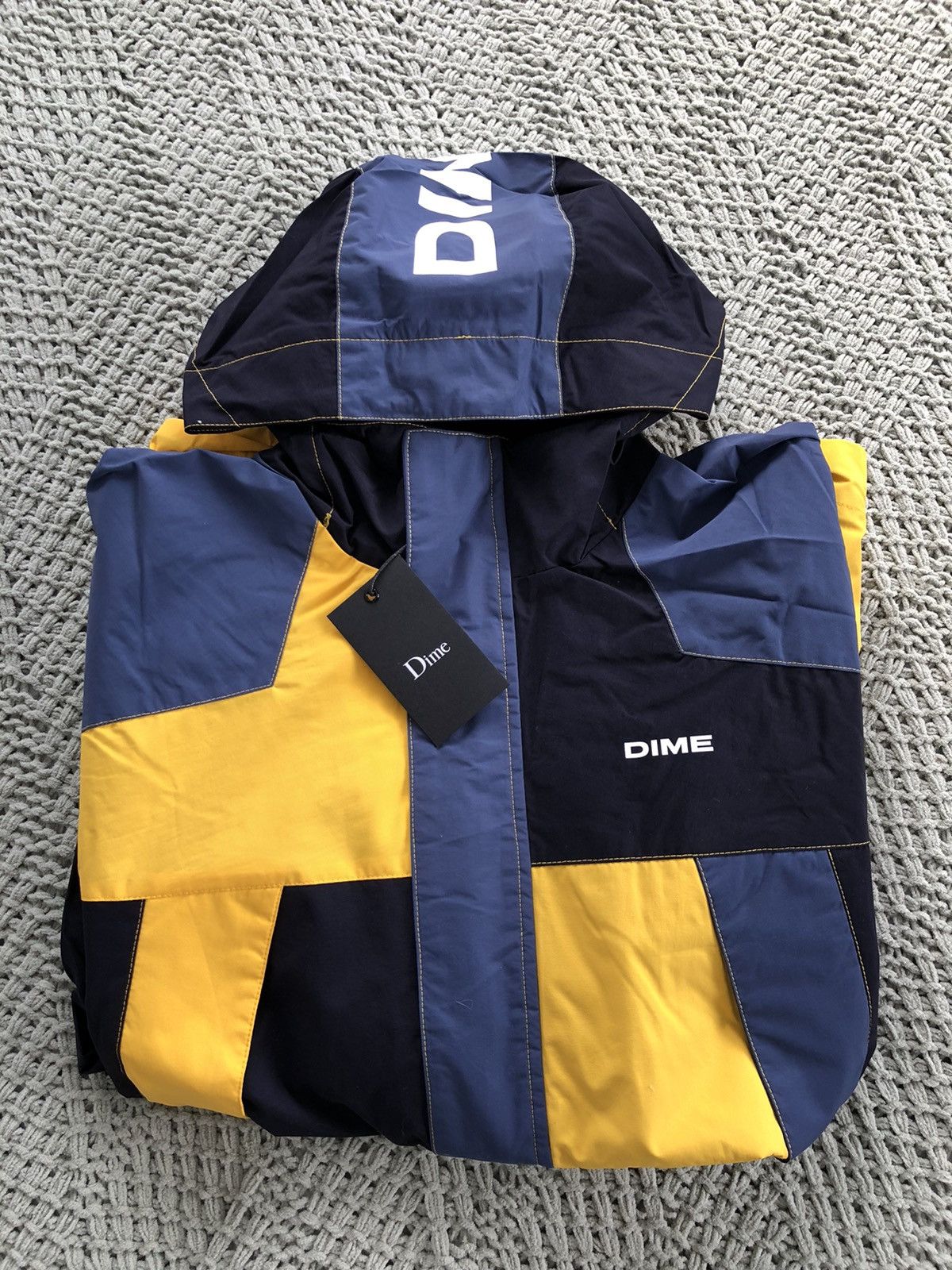 Dime Dime Yellow Blue Panel Parka | Grailed