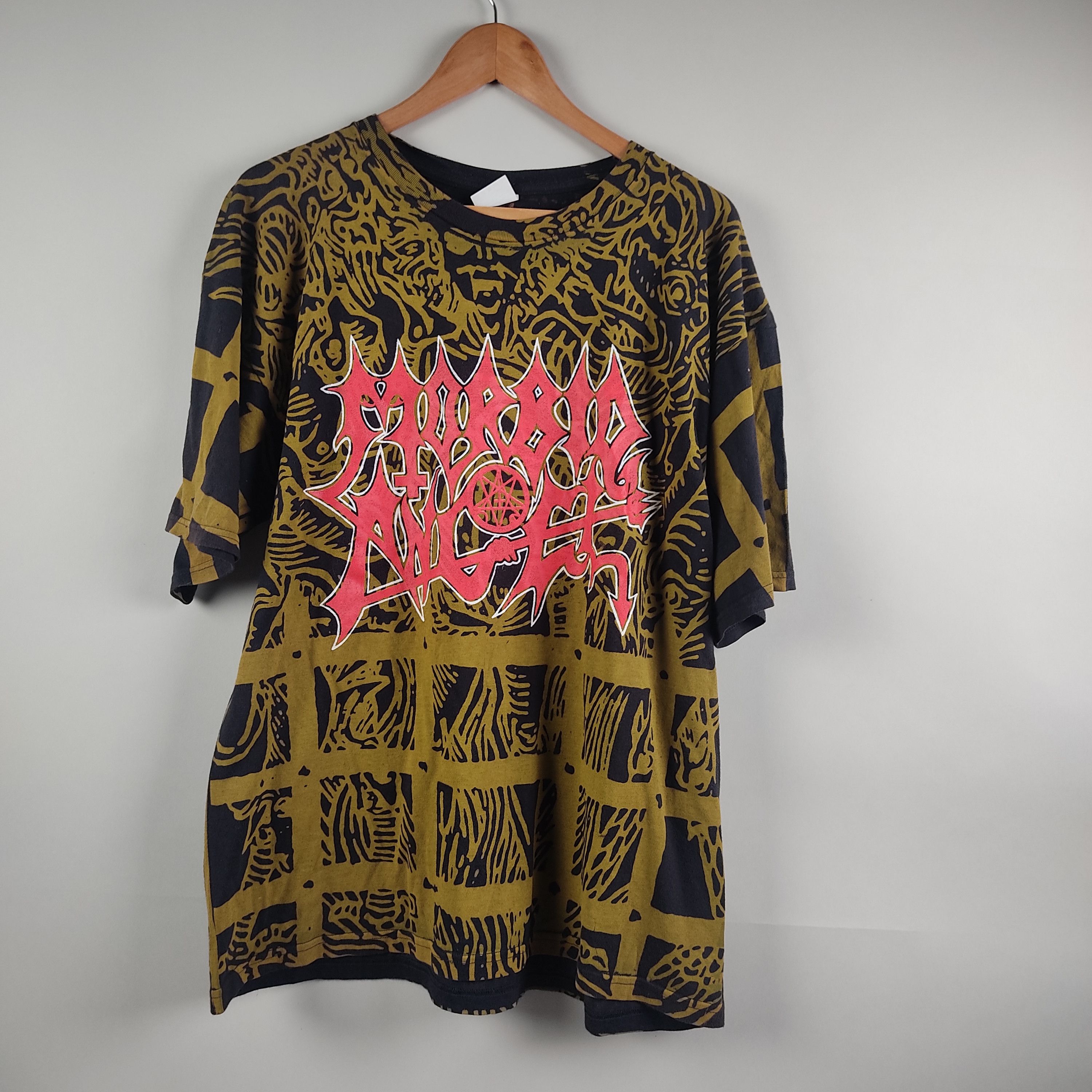 Band Tees × Vintage 90's Morbid Angel All Over Print Black Metal Size US XL / EU 56 / 4 - 1 Thumbnail