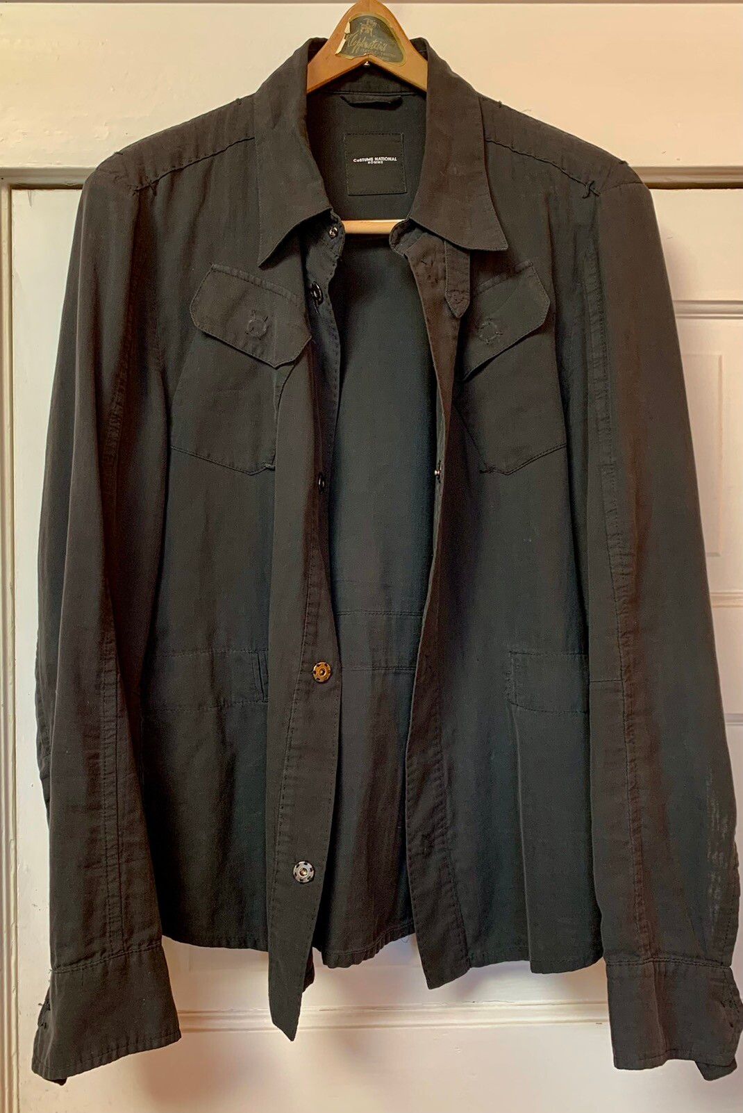 Costume National Vintage Costume National Black Cotton Military Over Shirt 48 Size US M / EU 48-50 / 2 - 1 Preview