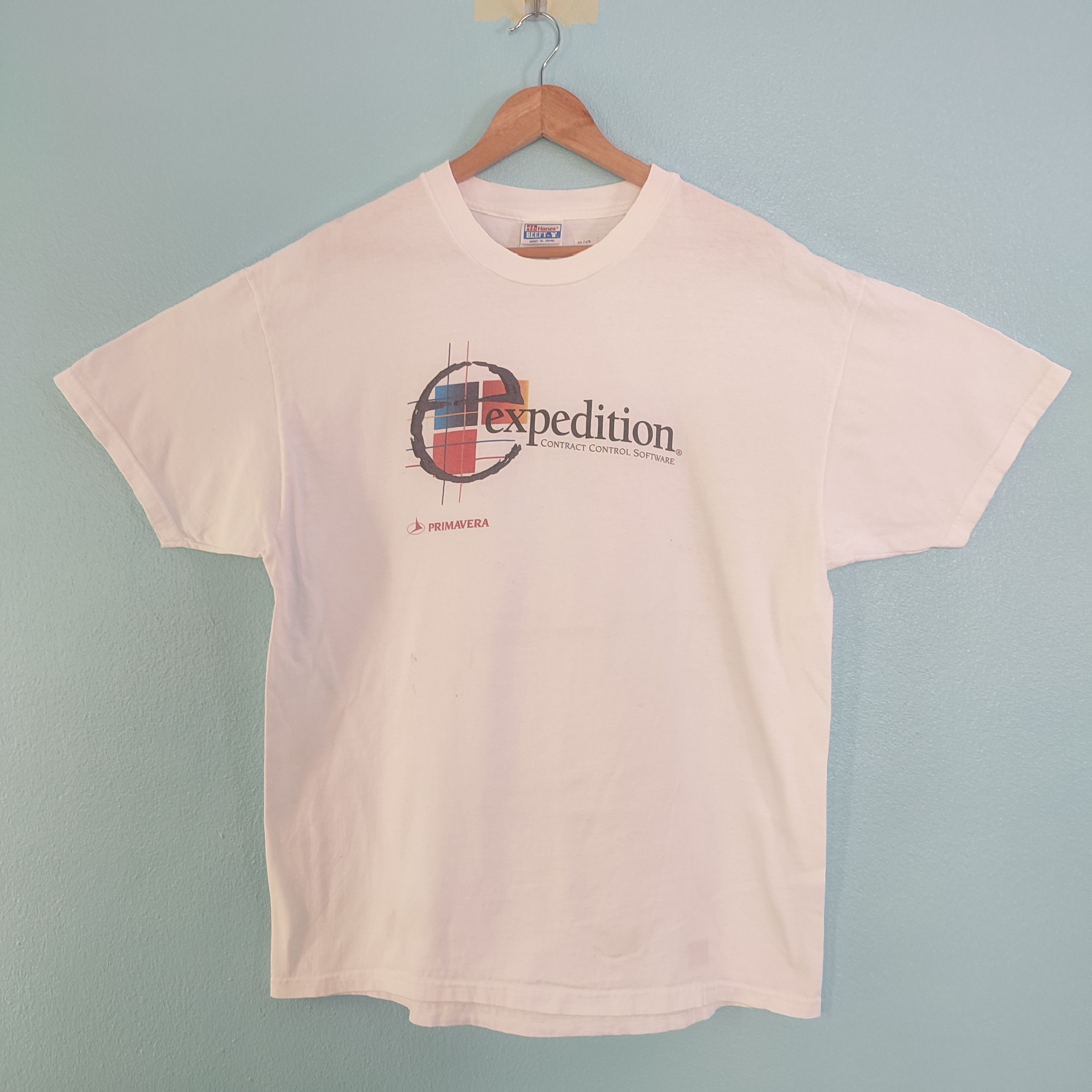 Hanes × Microsoft × Vintage EXPEDITION Software Primavera Vintage Tshirt Size US XL / EU 56 / 4 - 1 Thumbnail