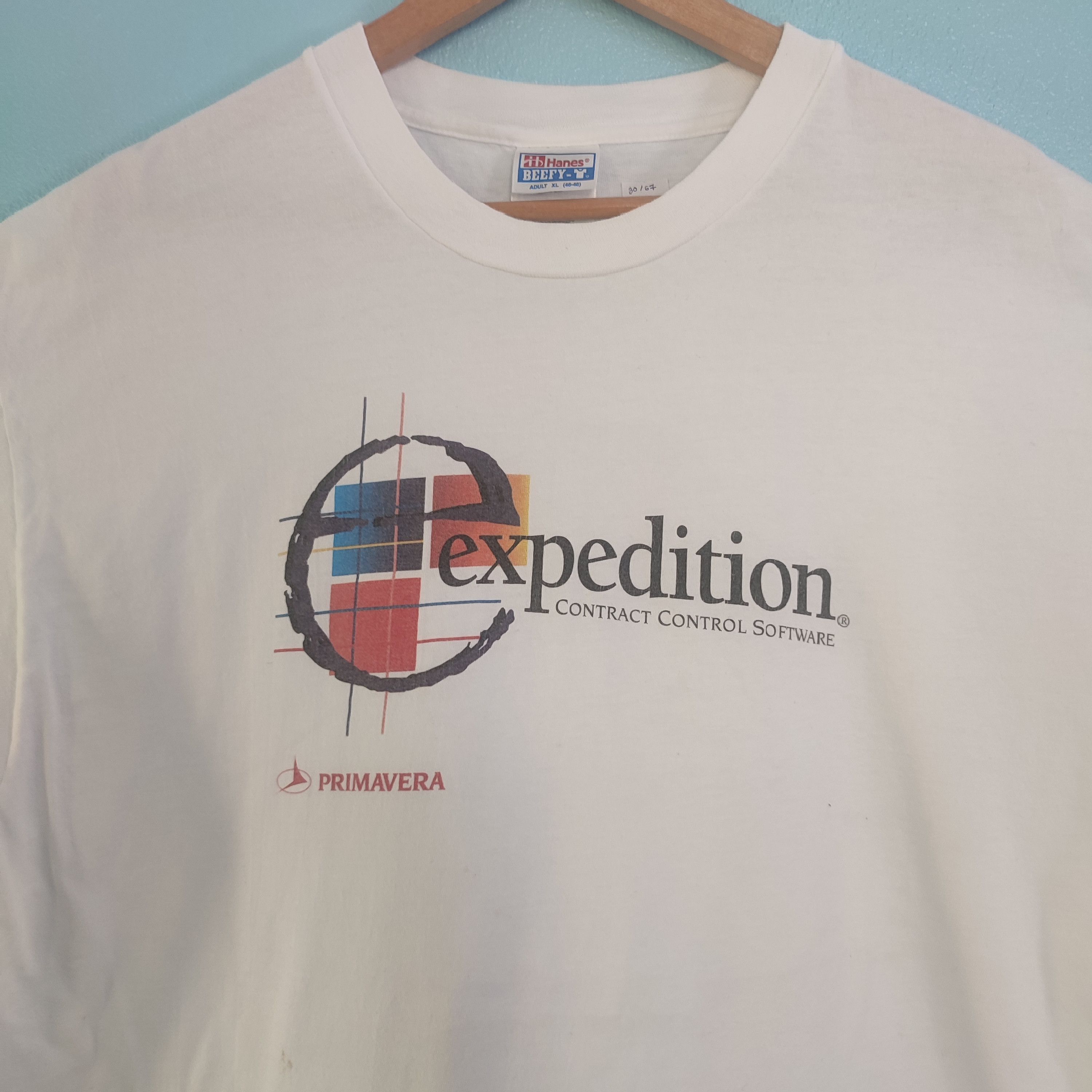 Hanes × Microsoft × Vintage EXPEDITION Software Primavera Vintage Tshirt Size US XL / EU 56 / 4 - 2 Thumbnail