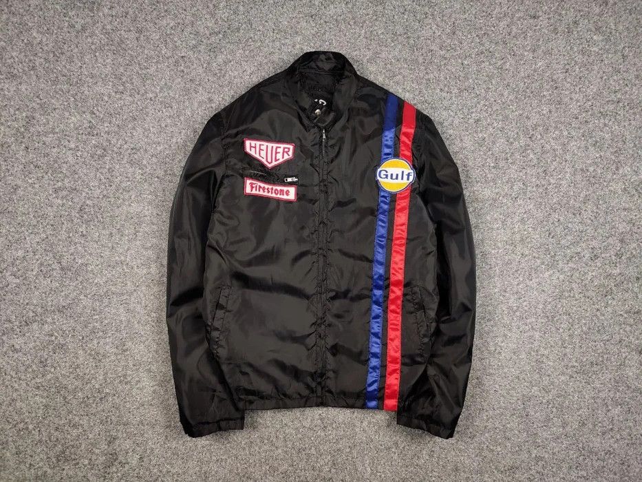 Vintage Vintage 90's Gulf Black Nylon Logos Jacket By Steve McQueen ...