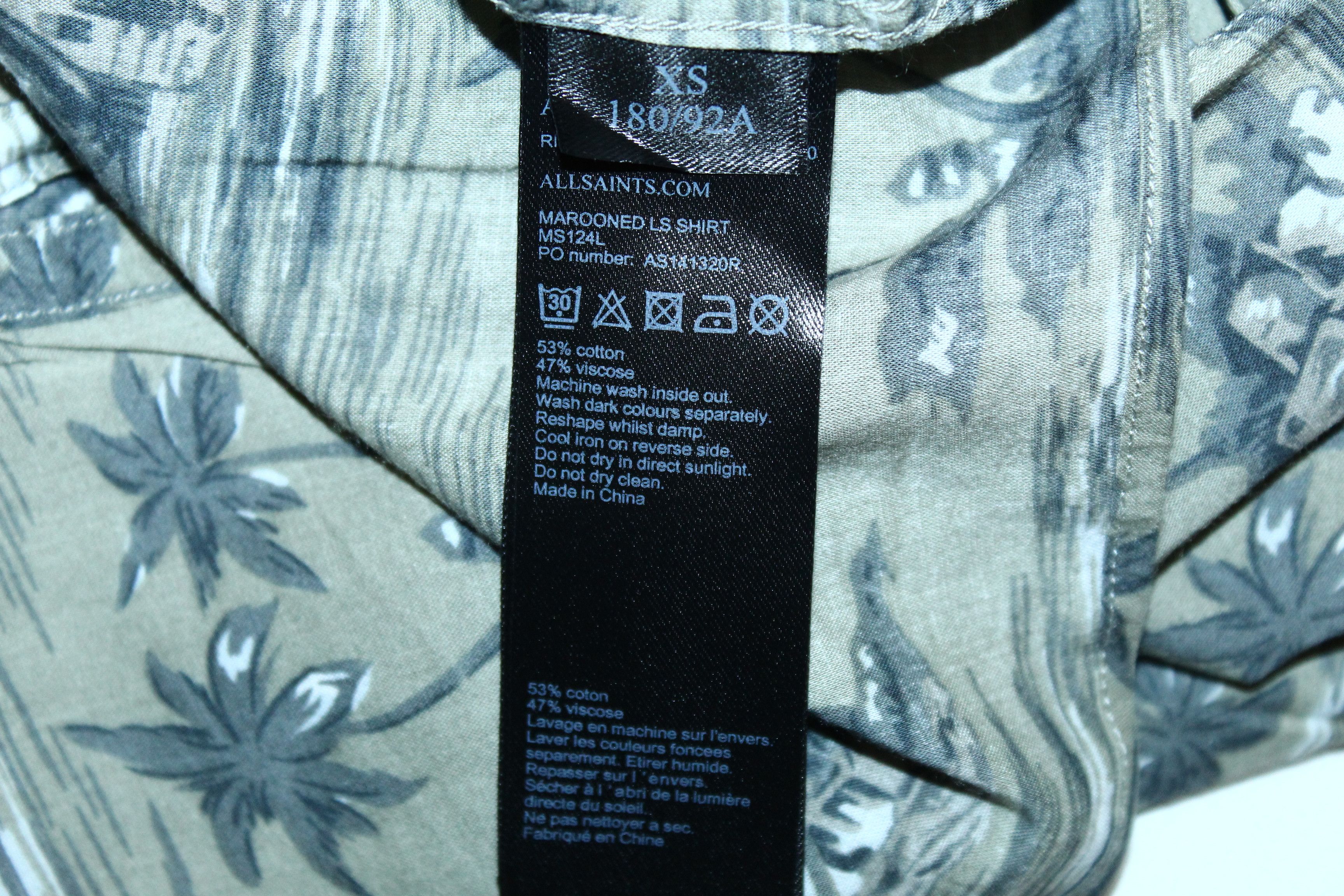 Allsaints Allsaints Marooned Hawaiian Cotton Viscose Blend L/S Shirt Size US XS / EU 42 / 0 - 6 Thumbnail