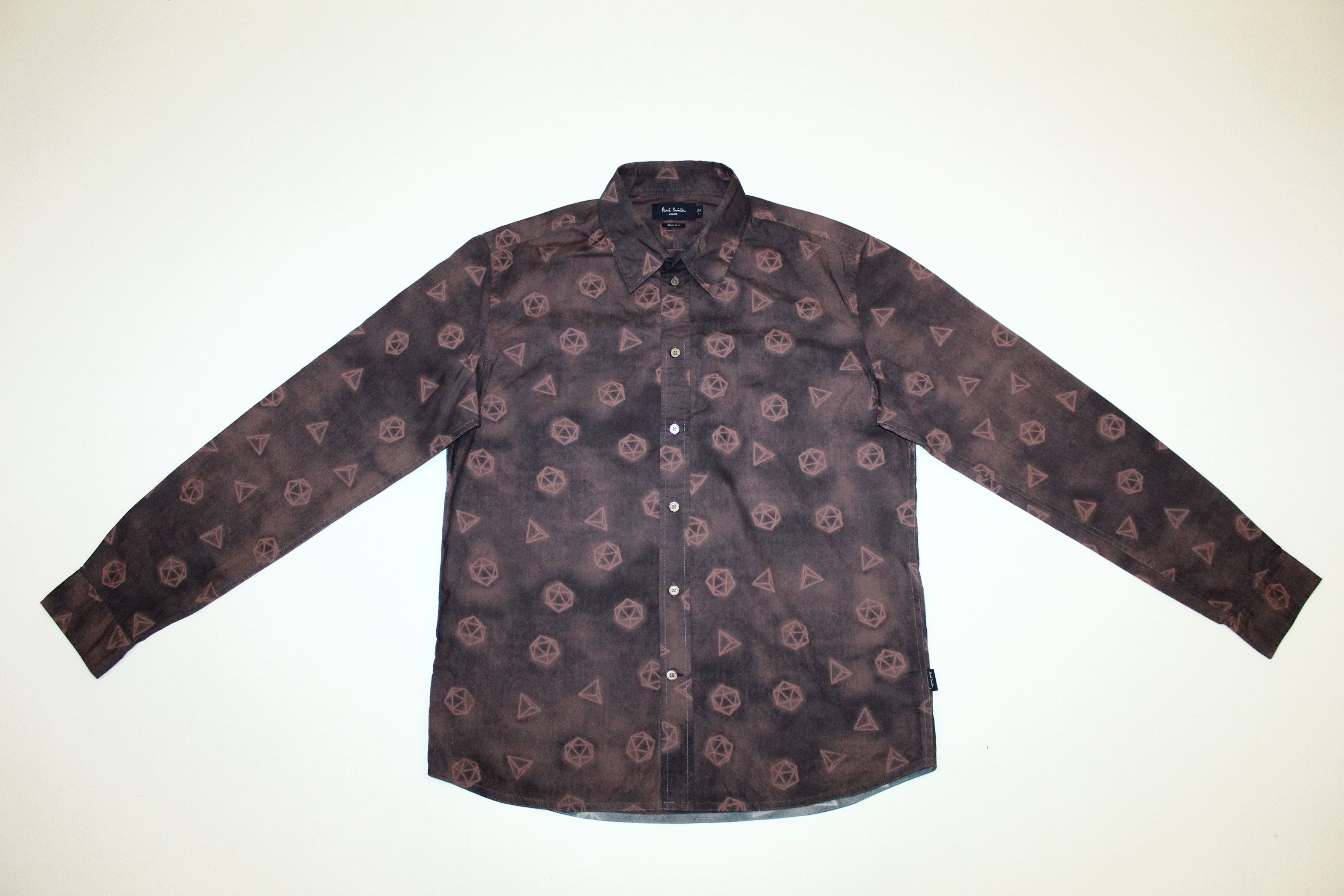 Paul Smith Paul Smith Garment Dyed Geometric Print Poplin Shirt Size US L / EU 52-54 / 3 - 2 Thumbnail