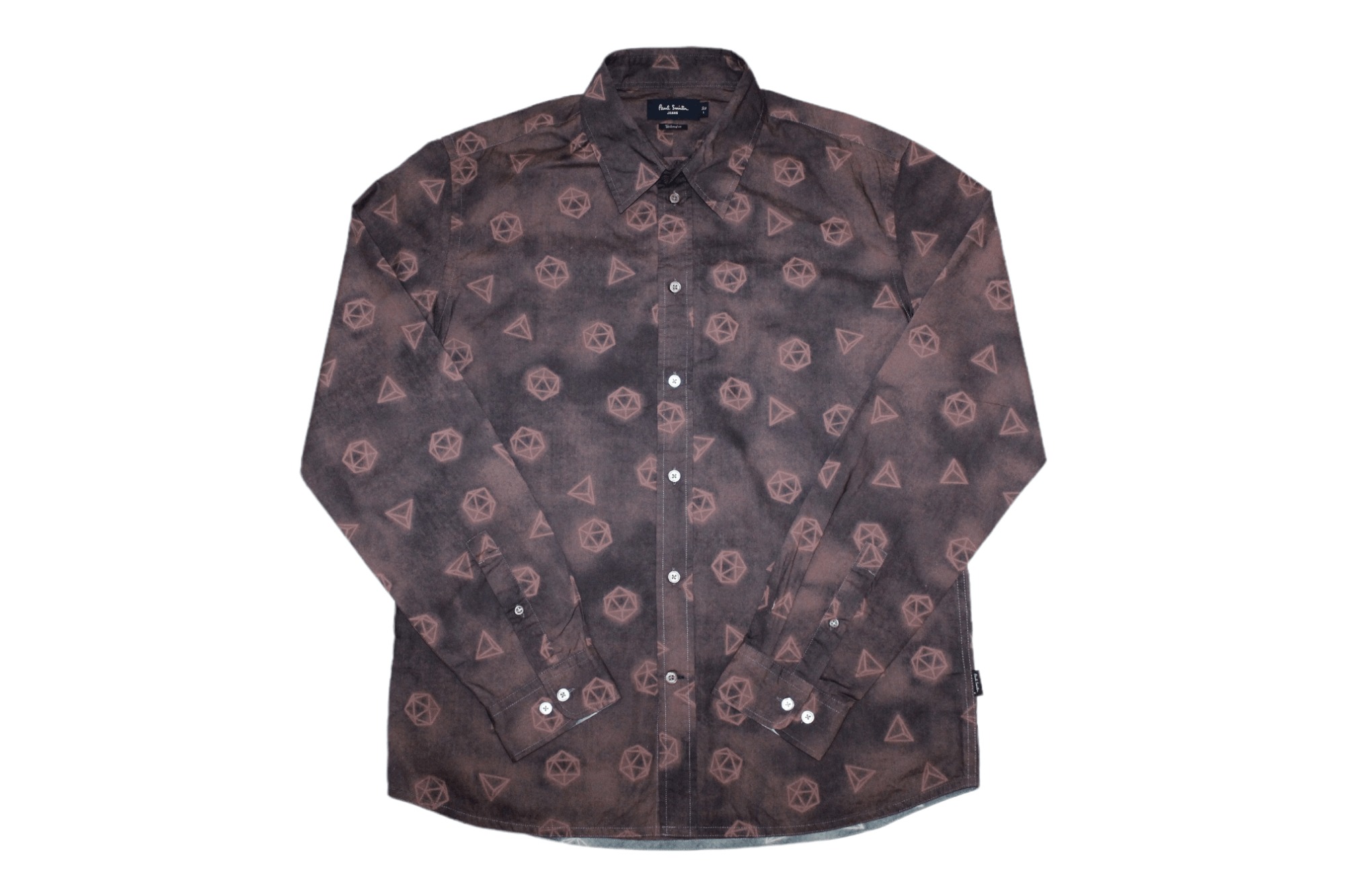 Paul Smith Paul Smith Garment Dyed Geometric Print Poplin Shirt Size US L / EU 52-54 / 3 - 1 Thumbnail