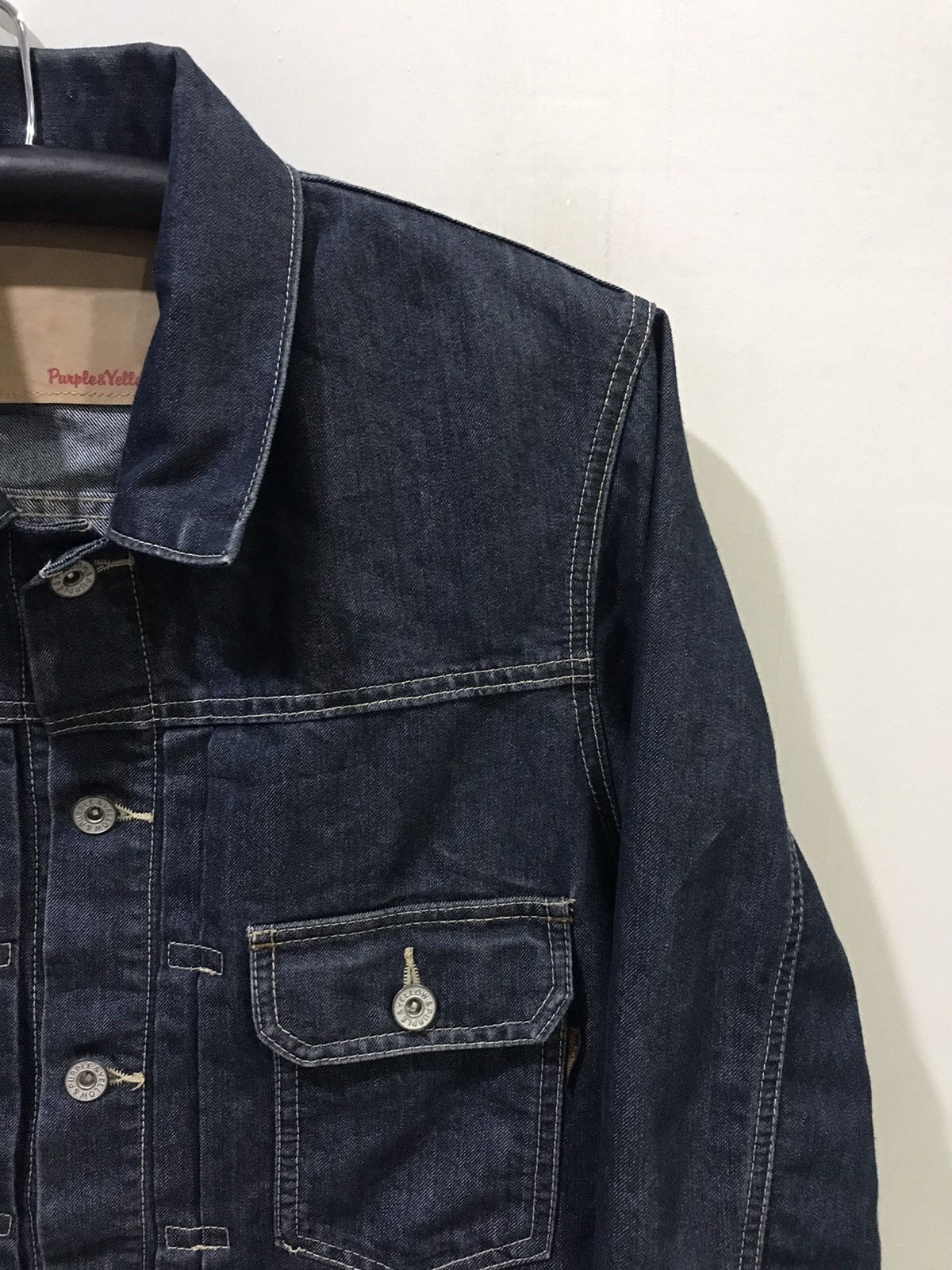Japanese Brand Purple&Yellow Light Denim Jacket Type ll Size US L / EU 52-54 / 3 - 3 Thumbnail