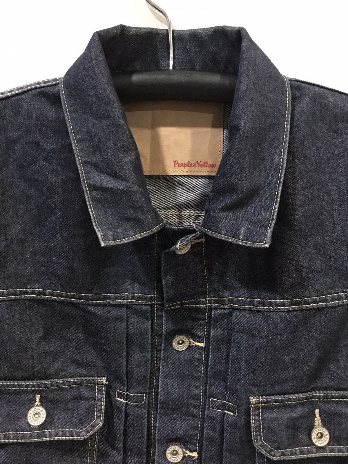 Japanese Brand Purple&Yellow Light Denim Jacket Type ll Size US L / EU 52-54 / 3 - 2 Thumbnail