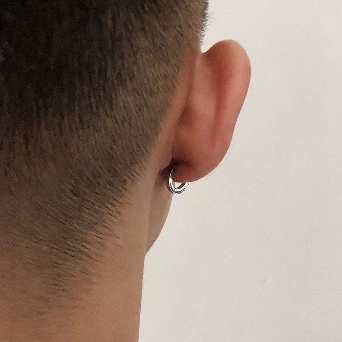 Jewelry × Vintage Fashion Silver Round Men's Stud Earrings Size ONE SIZE - 3 Thumbnail