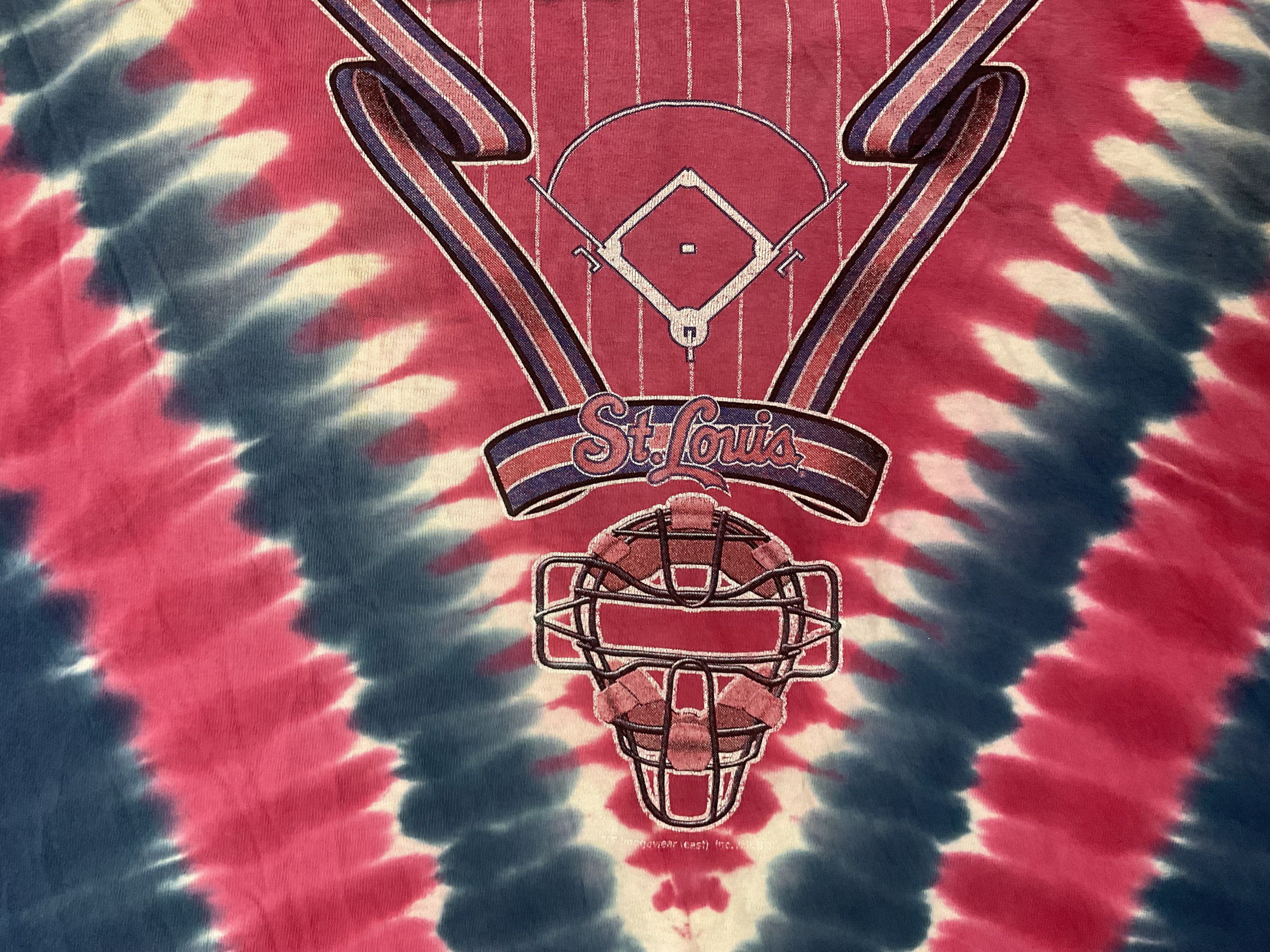 MLB Vintage 90s St. Louis Cardinals Tie Dye T-Shirt 2 Sided Size US XL / EU 56 / 4 - 4 Thumbnail