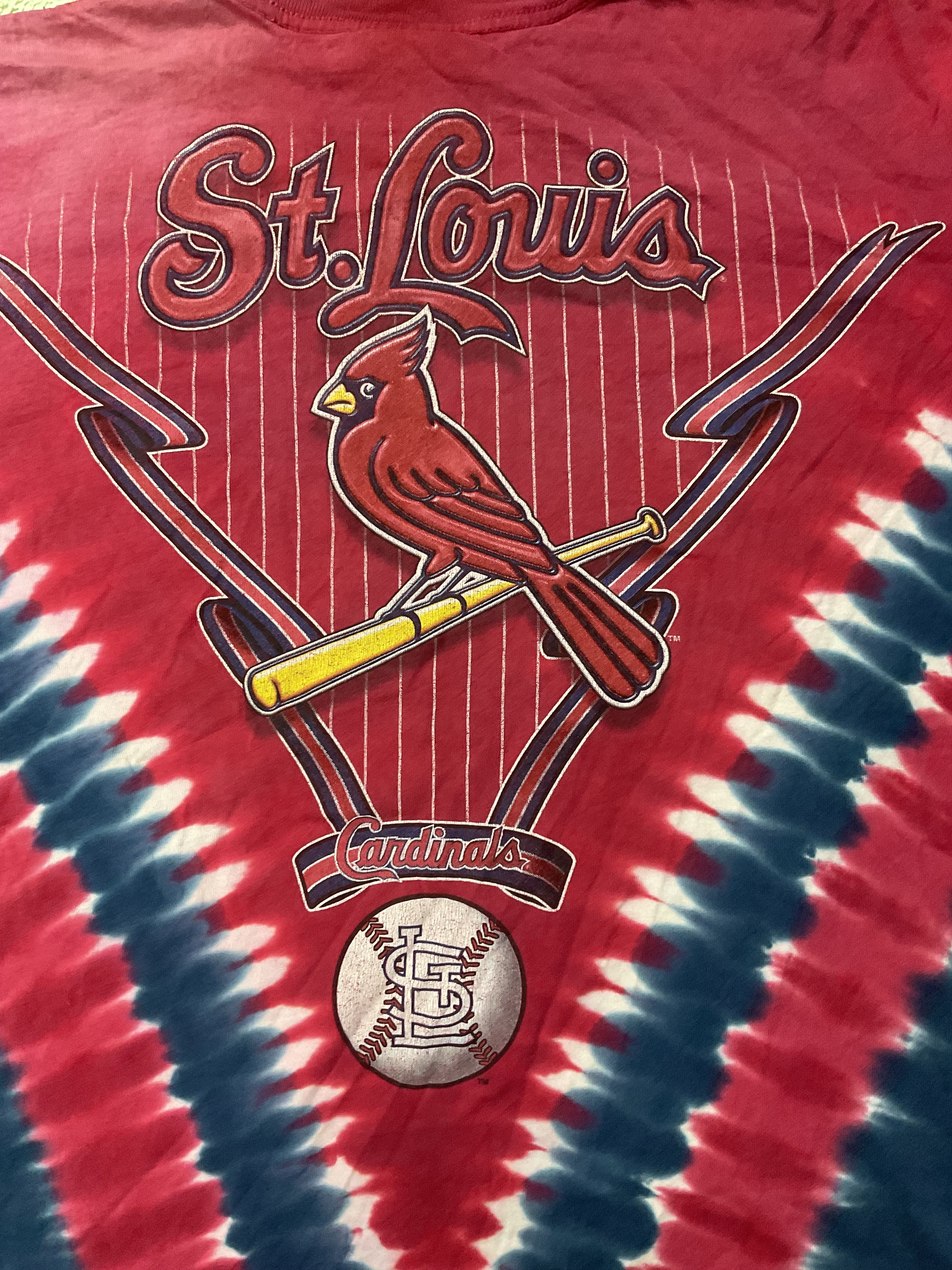 MLB Vintage 90s St. Louis Cardinals Tie Dye T-Shirt 2 Sided Size US XL / EU 56 / 4 - 5 Thumbnail