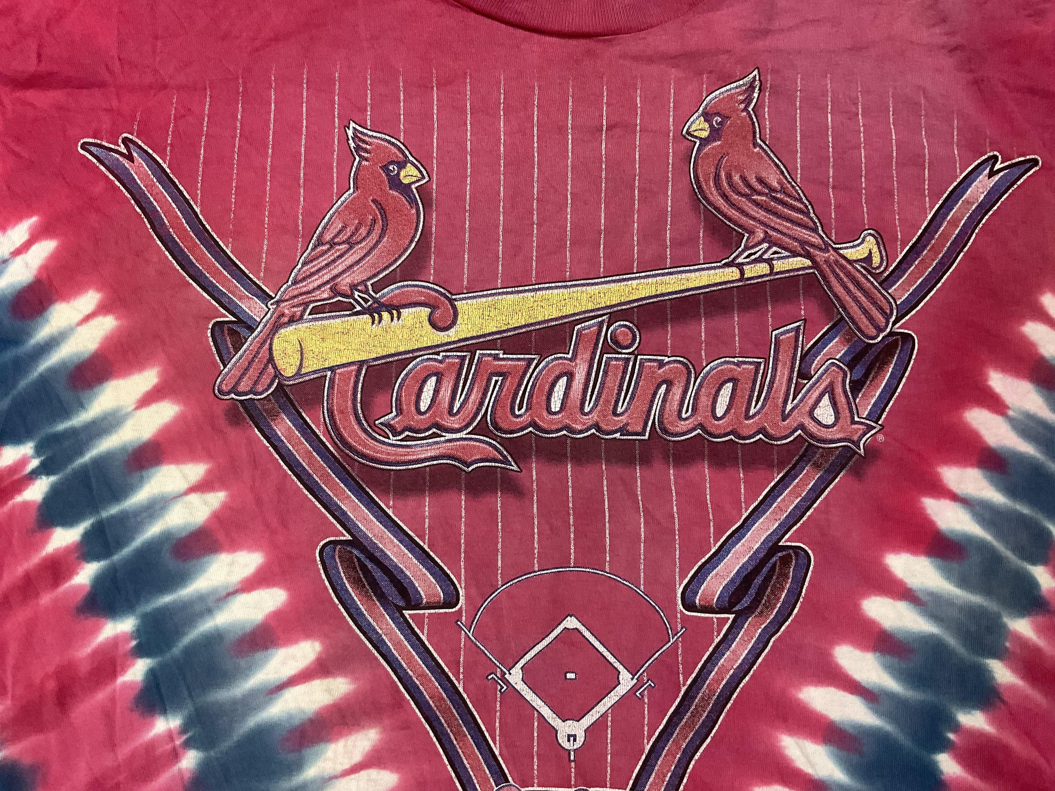 MLB Vintage 90s St. Louis Cardinals Tie Dye T-Shirt 2 Sided Size US XL / EU 56 / 4 - 3 Thumbnail