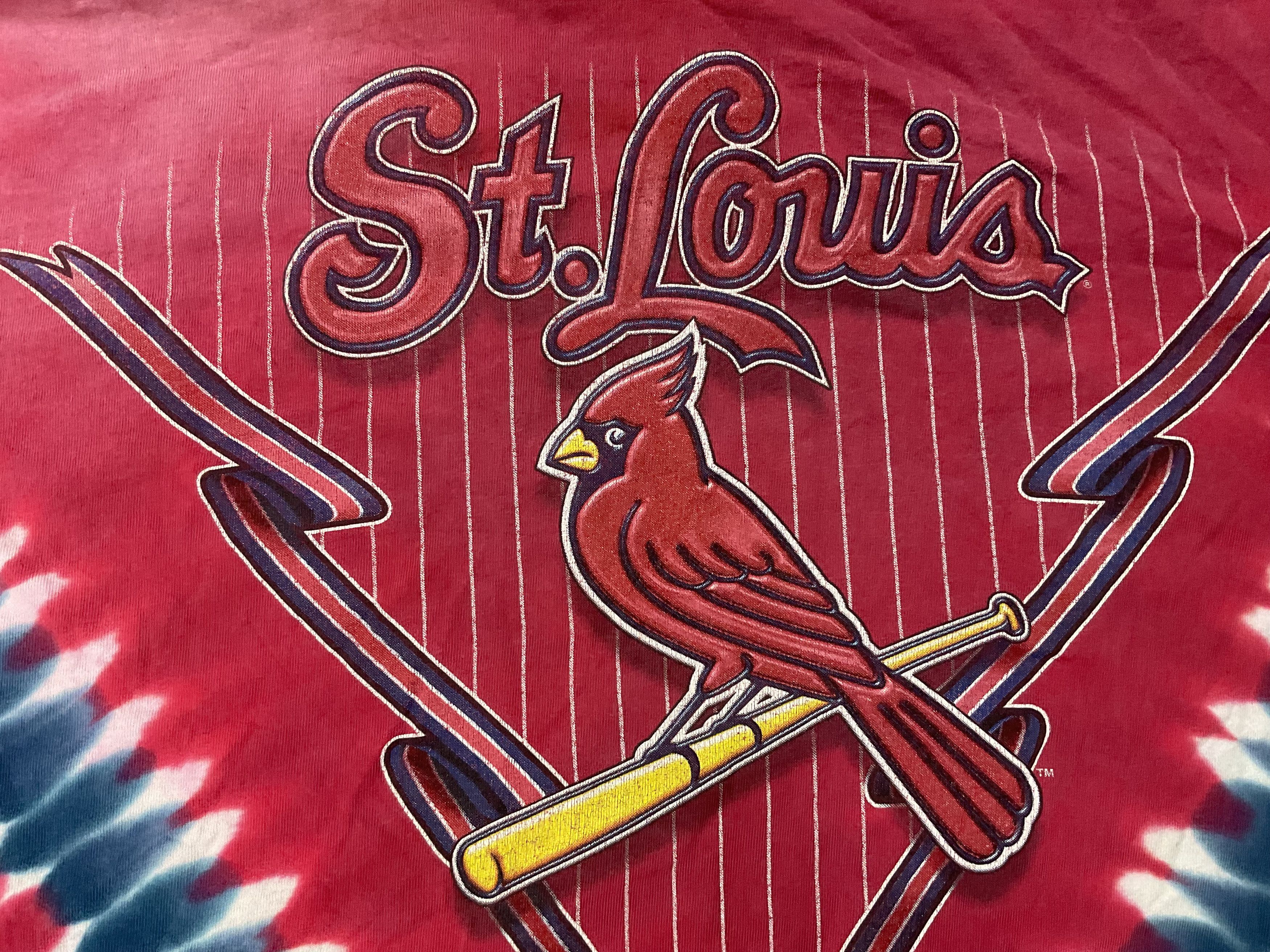 MLB Vintage 90s St. Louis Cardinals Tie Dye T-Shirt 2 Sided Size US XL / EU 56 / 4 - 6 Thumbnail