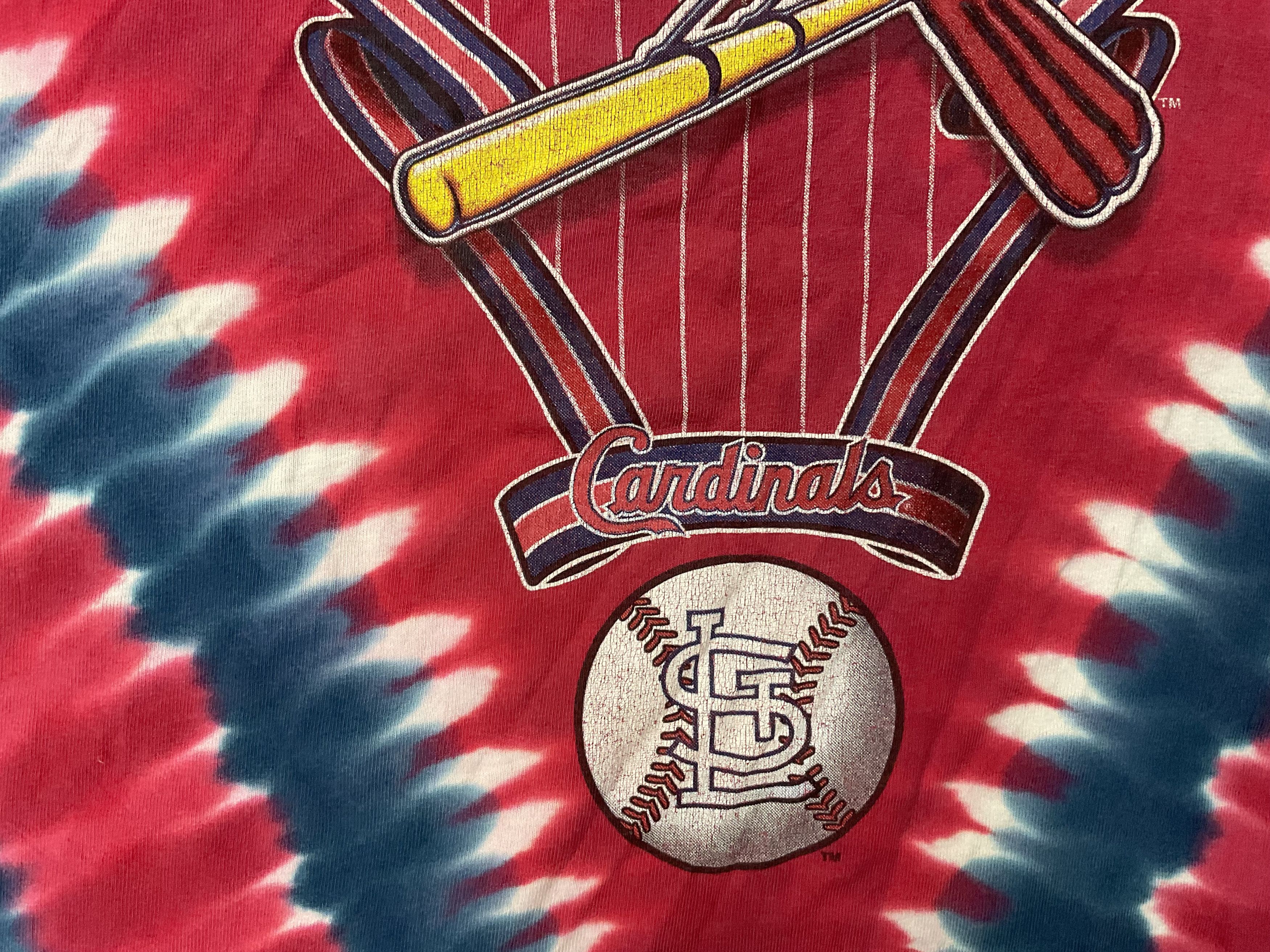 MLB Vintage 90s St. Louis Cardinals Tie Dye T-Shirt 2 Sided Size US XL / EU 56 / 4 - 7 Thumbnail
