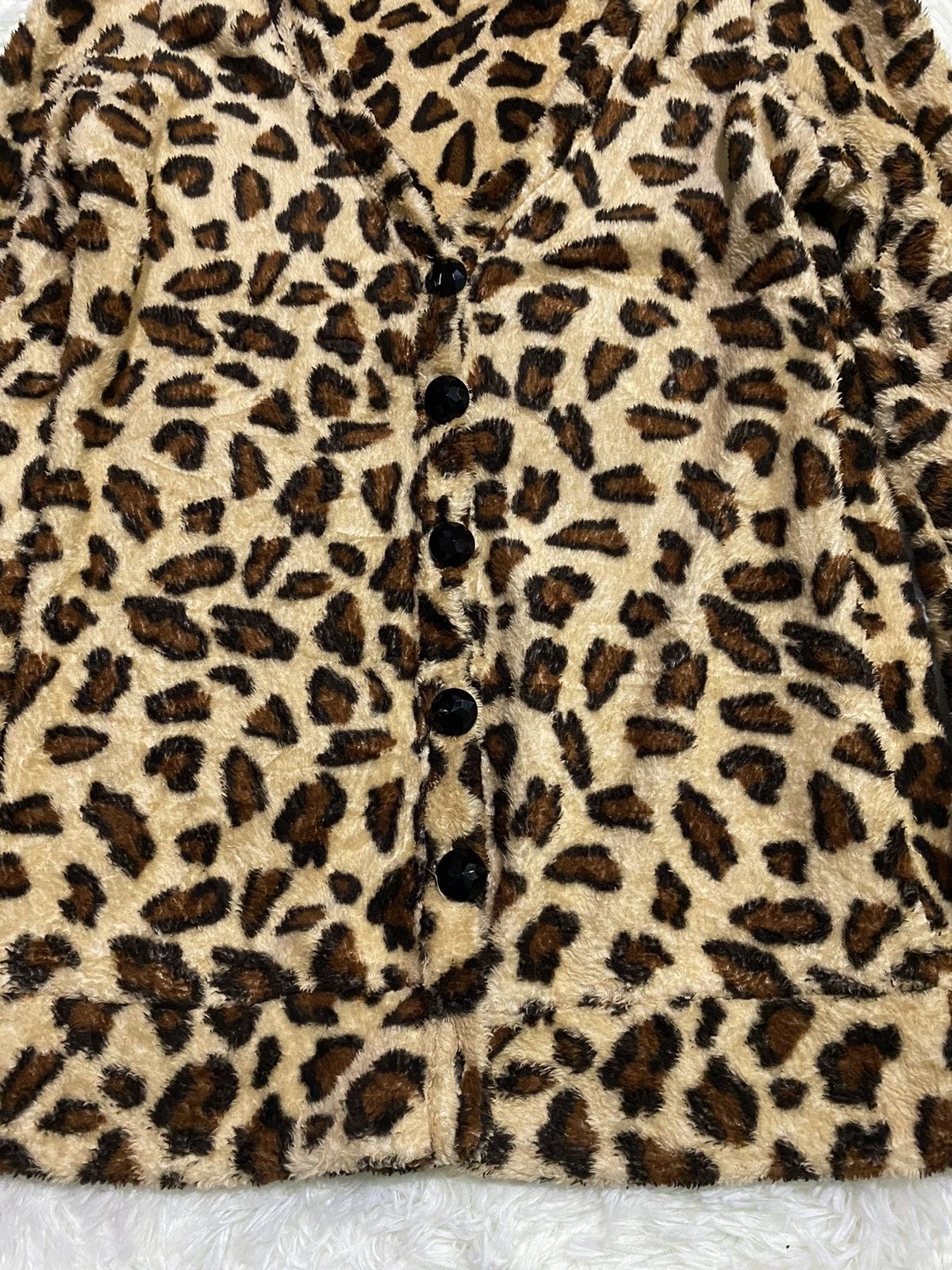 Japanese Brand Vence Fleece Leopard Cardigan Size US S / EU 44-46 / 1 - 7 Thumbnail