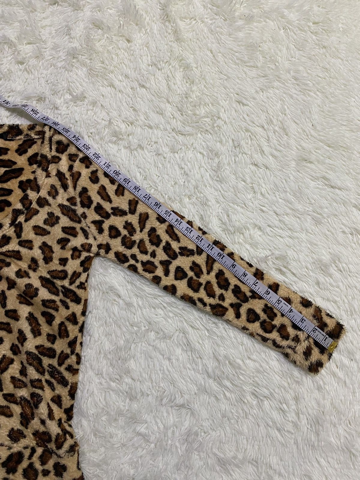 Japanese Brand Vence Fleece Leopard Cardigan Size US S / EU 44-46 / 1 - 14 Thumbnail