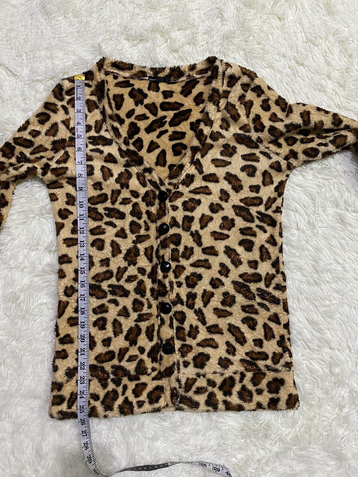 Japanese Brand Vence Fleece Leopard Cardigan Size US S / EU 44-46 / 1 - 12 Thumbnail