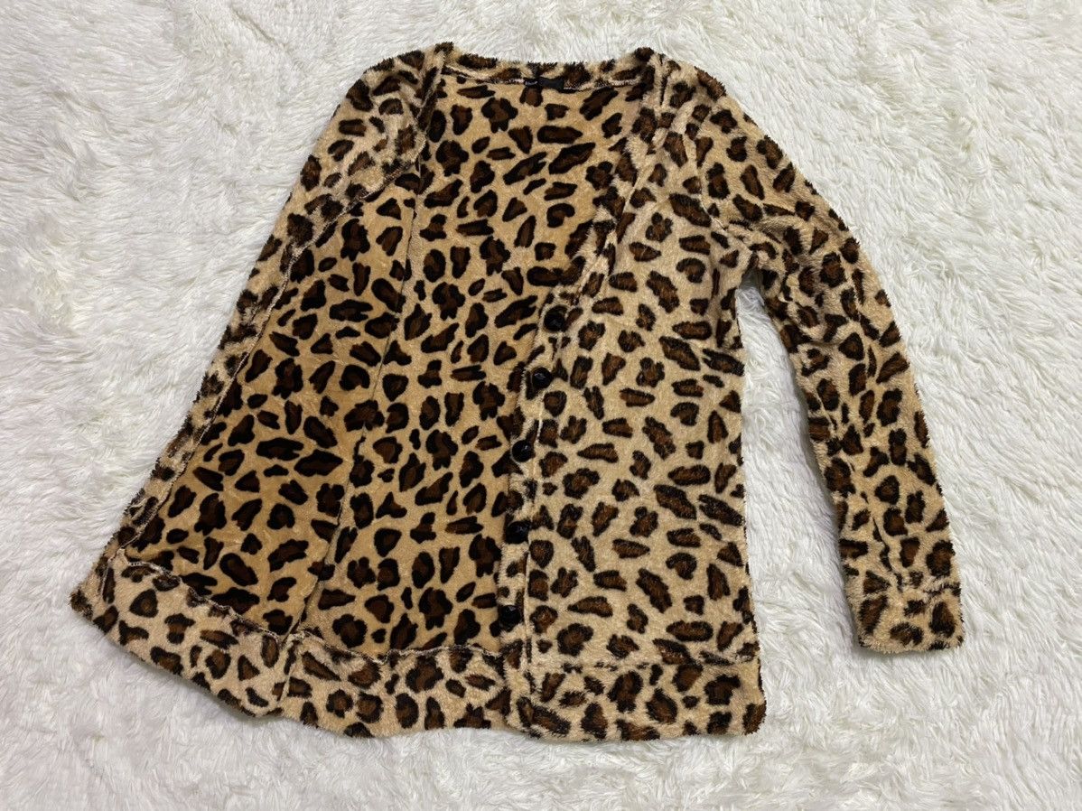 Japanese Brand Vence Fleece Leopard Cardigan Size US S / EU 44-46 / 1 - 5 Thumbnail