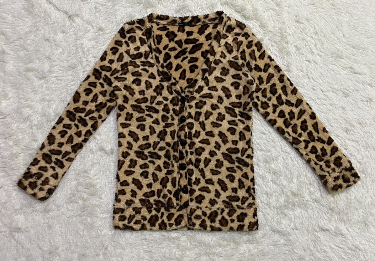 Japanese Brand Vence Fleece Leopard Cardigan Size US S / EU 44-46 / 1 - 2 Thumbnail