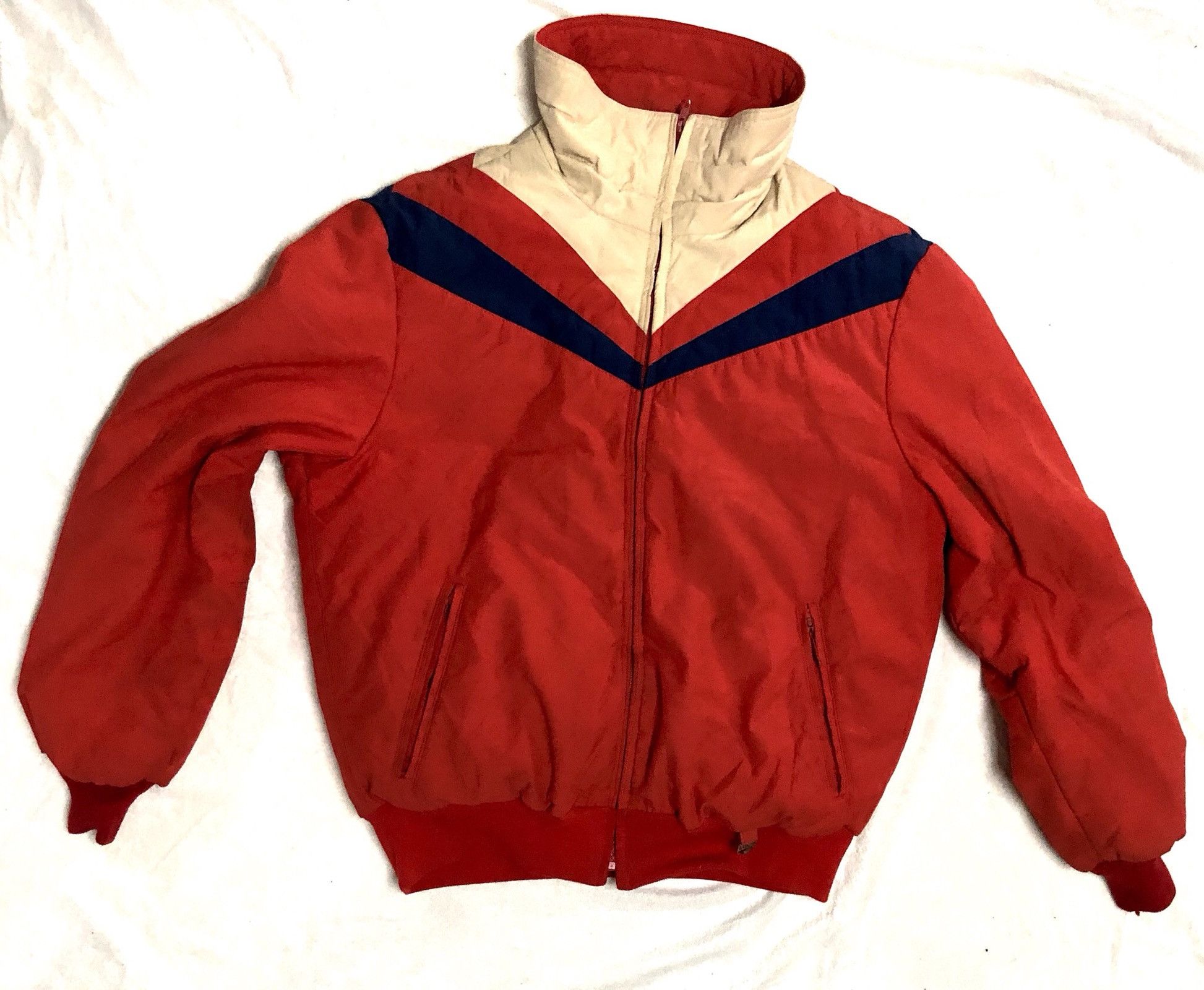 70's Reversible Bright Red and Navy Blue Ski Jacket by Skyr main image 1