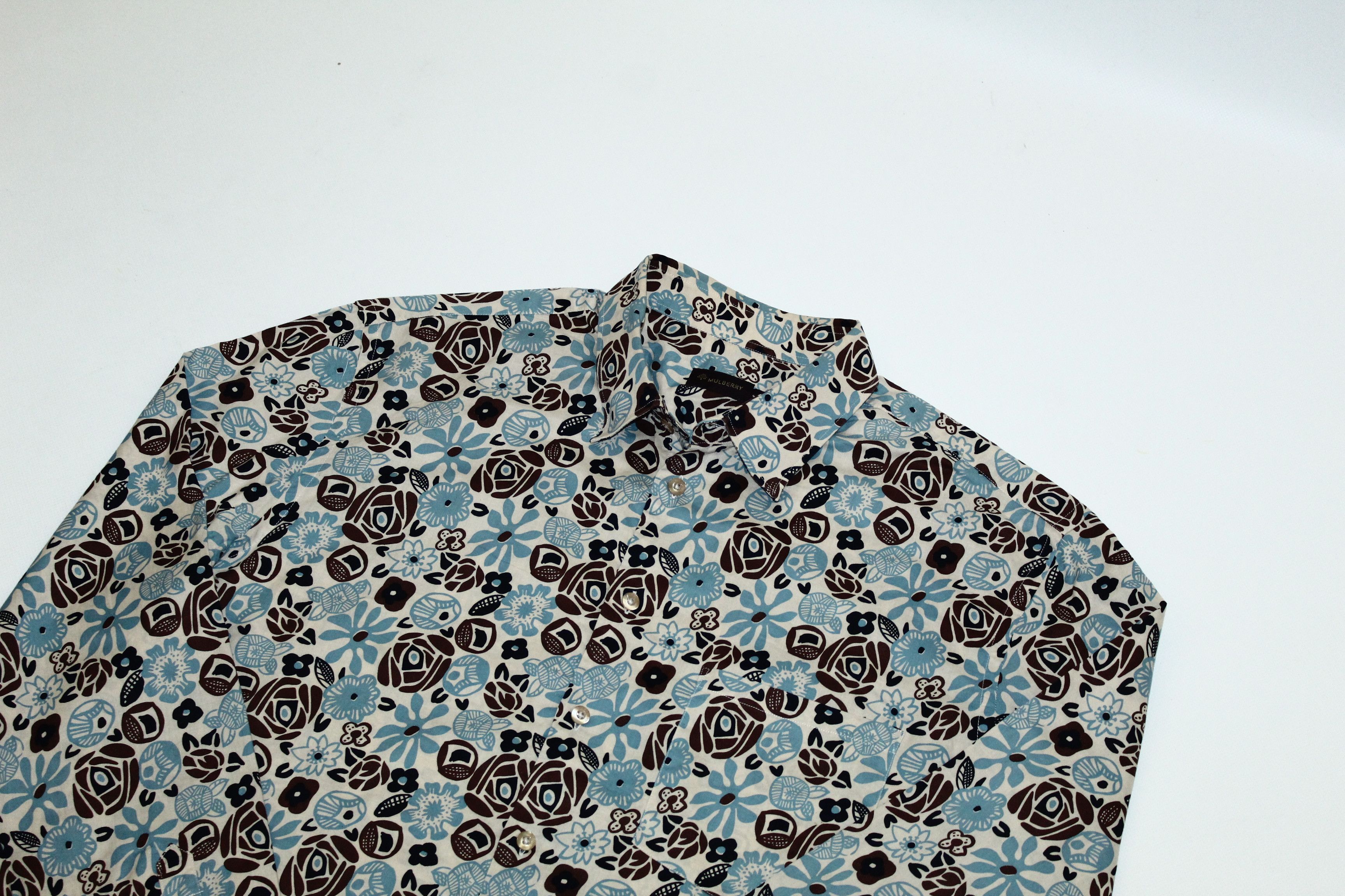 Mulberry Mulberry(x2 shirt) Poplin Cotton Abstract Print Casual Shirt Size US XL / EU 56 / 4 - 2 Thumbnail