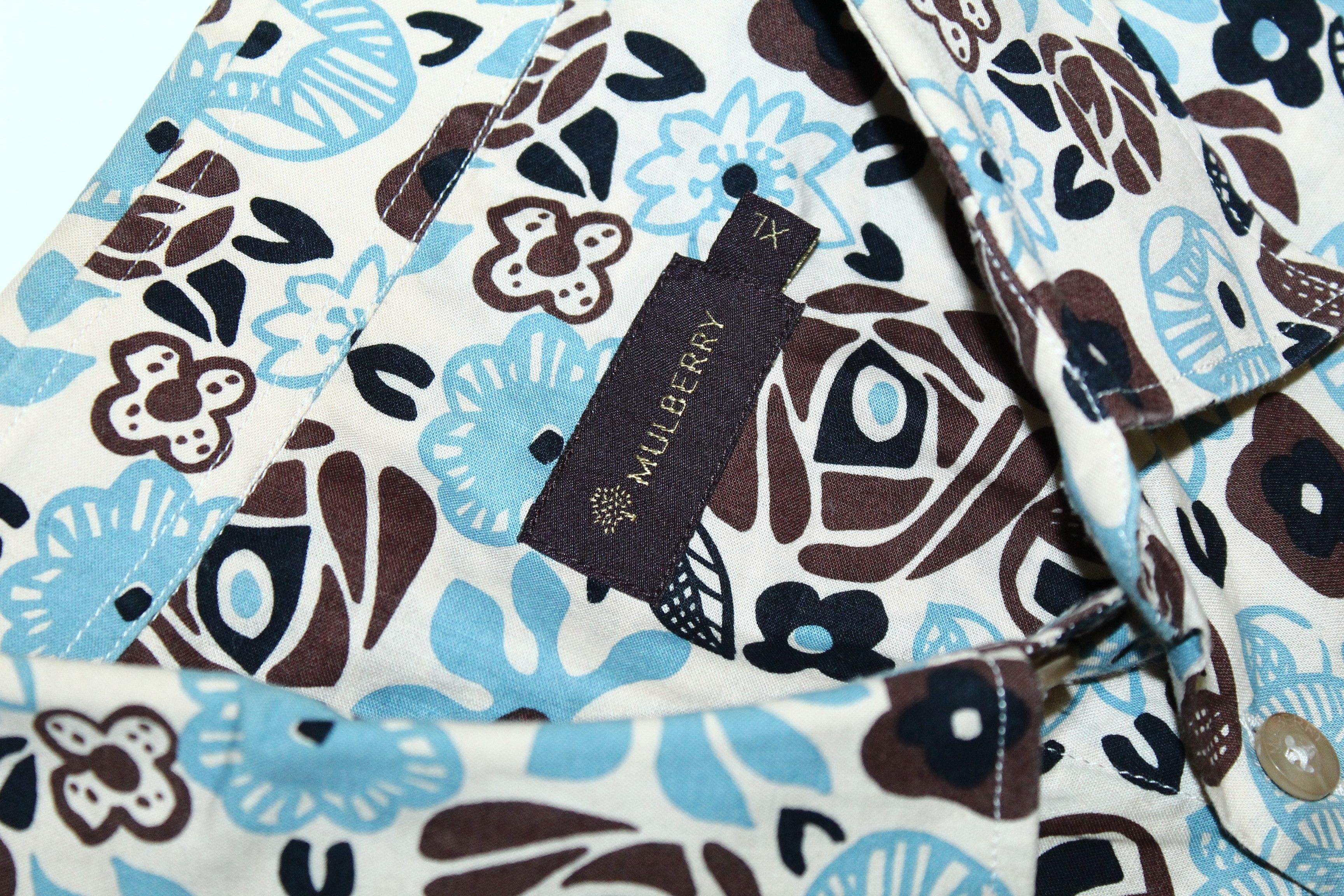 Mulberry Mulberry(x2 shirt) Poplin Cotton Abstract Print Casual Shirt Size US XL / EU 56 / 4 - 6 Thumbnail
