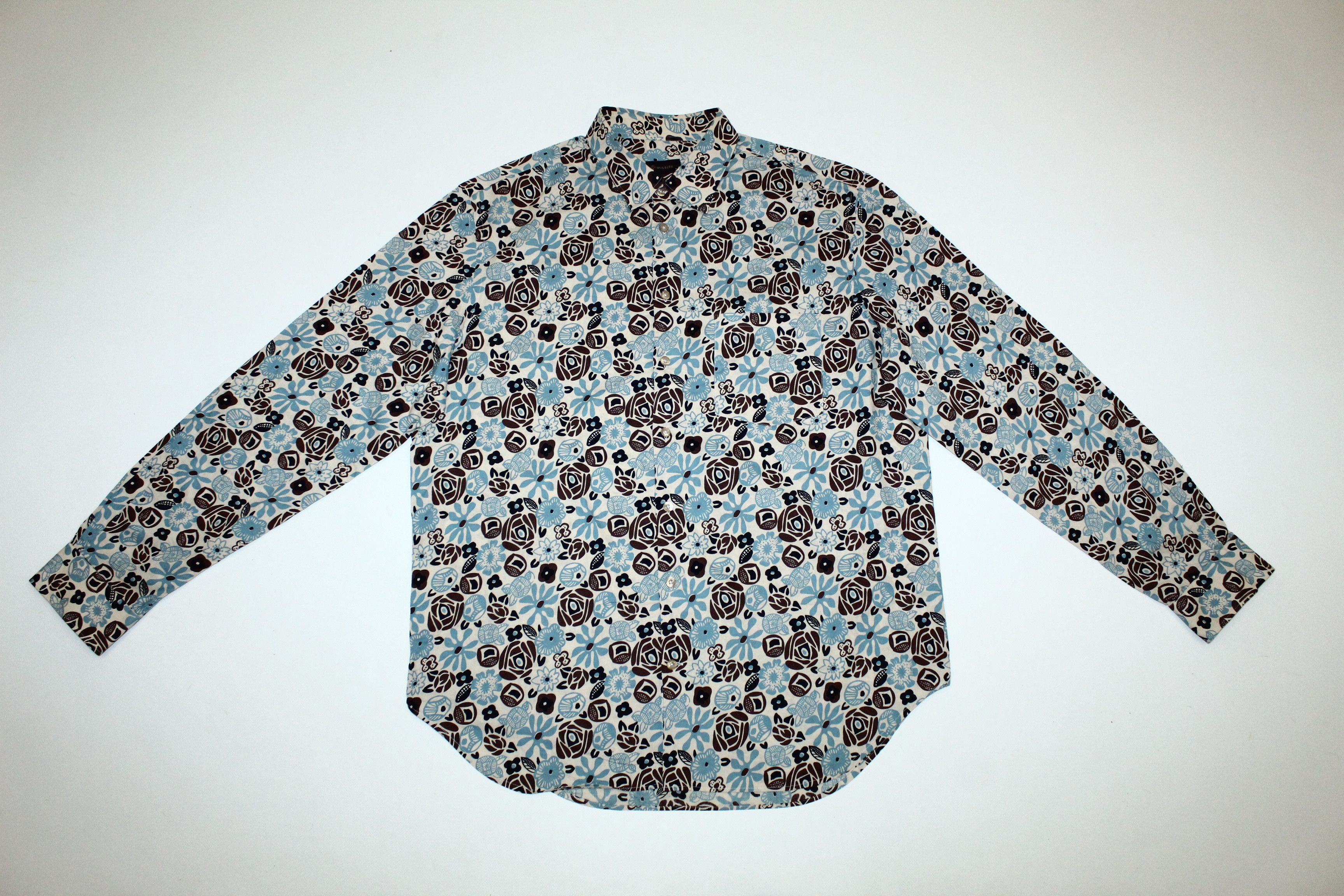 Mulberry Mulberry(x2 shirt) Poplin Cotton Abstract Print Casual Shirt Size US XL / EU 56 / 4 - 4 Thumbnail
