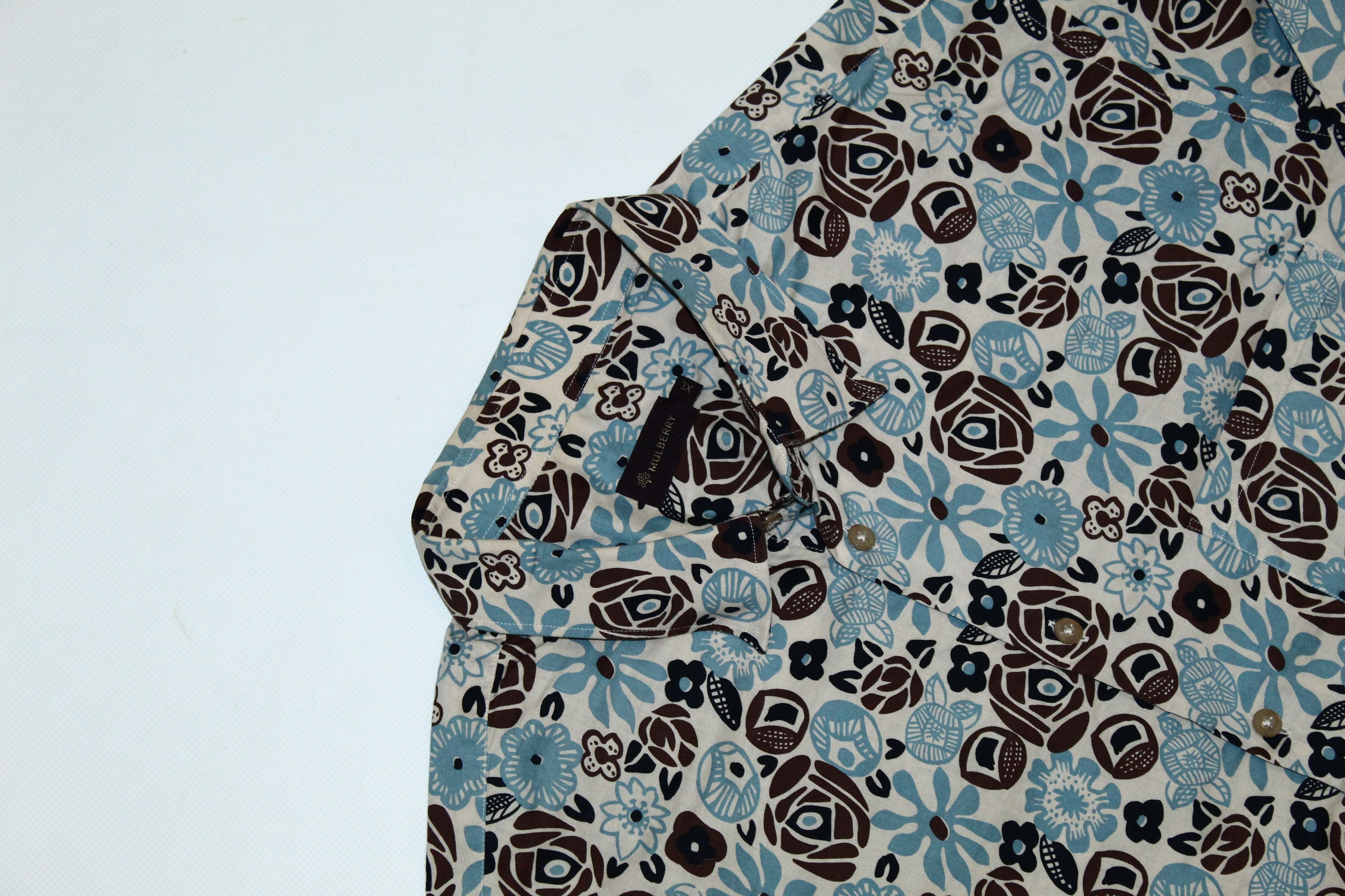 Mulberry Mulberry(x2 shirt) Poplin Cotton Abstract Print Casual Shirt Size US XL / EU 56 / 4 - 5 Thumbnail
