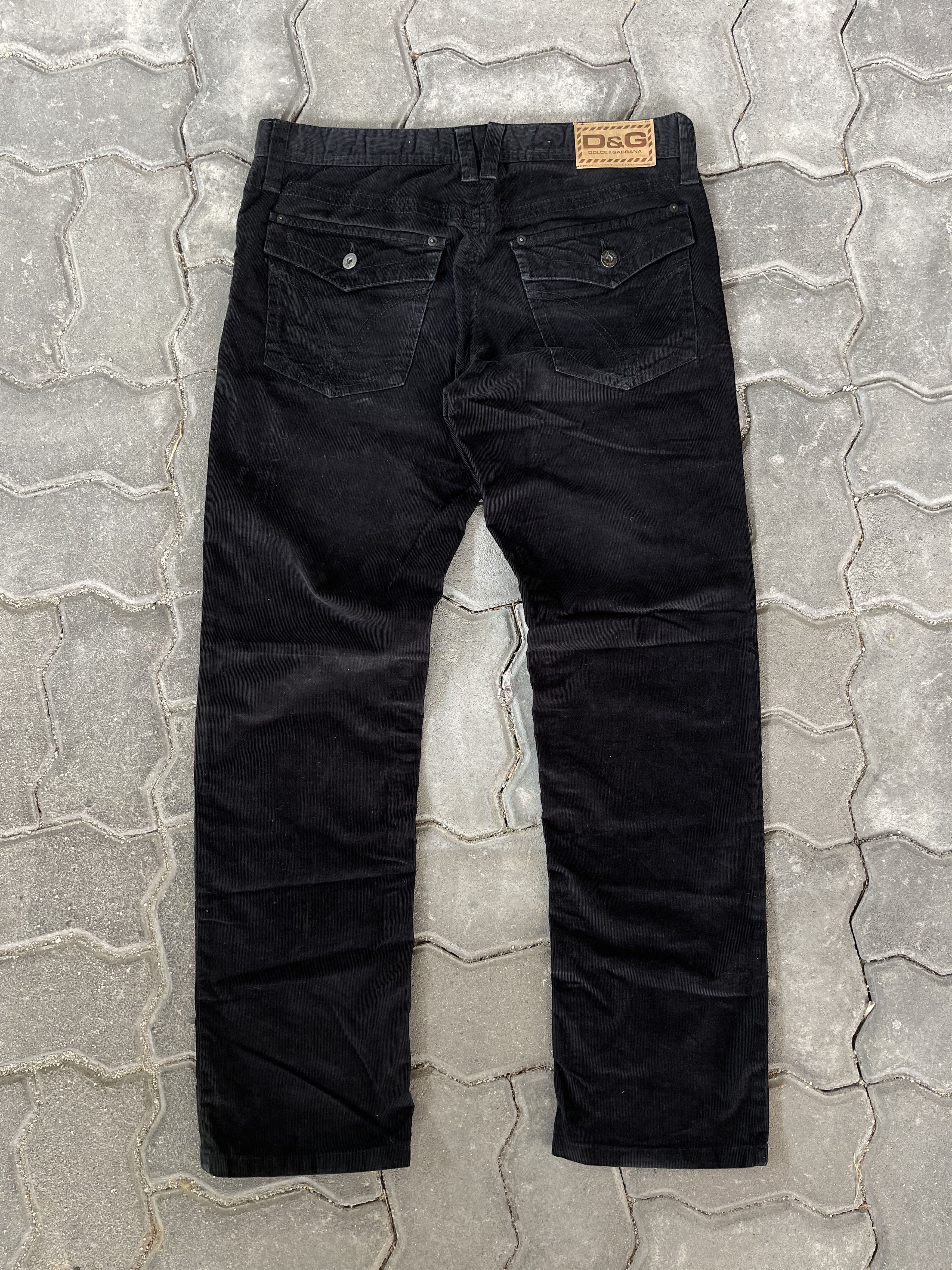 Dolce & Gabbana D&G Black Corduroy Regular Straight Cut Sz 34 Size US 34 / EU 50 - 12 Thumbnail