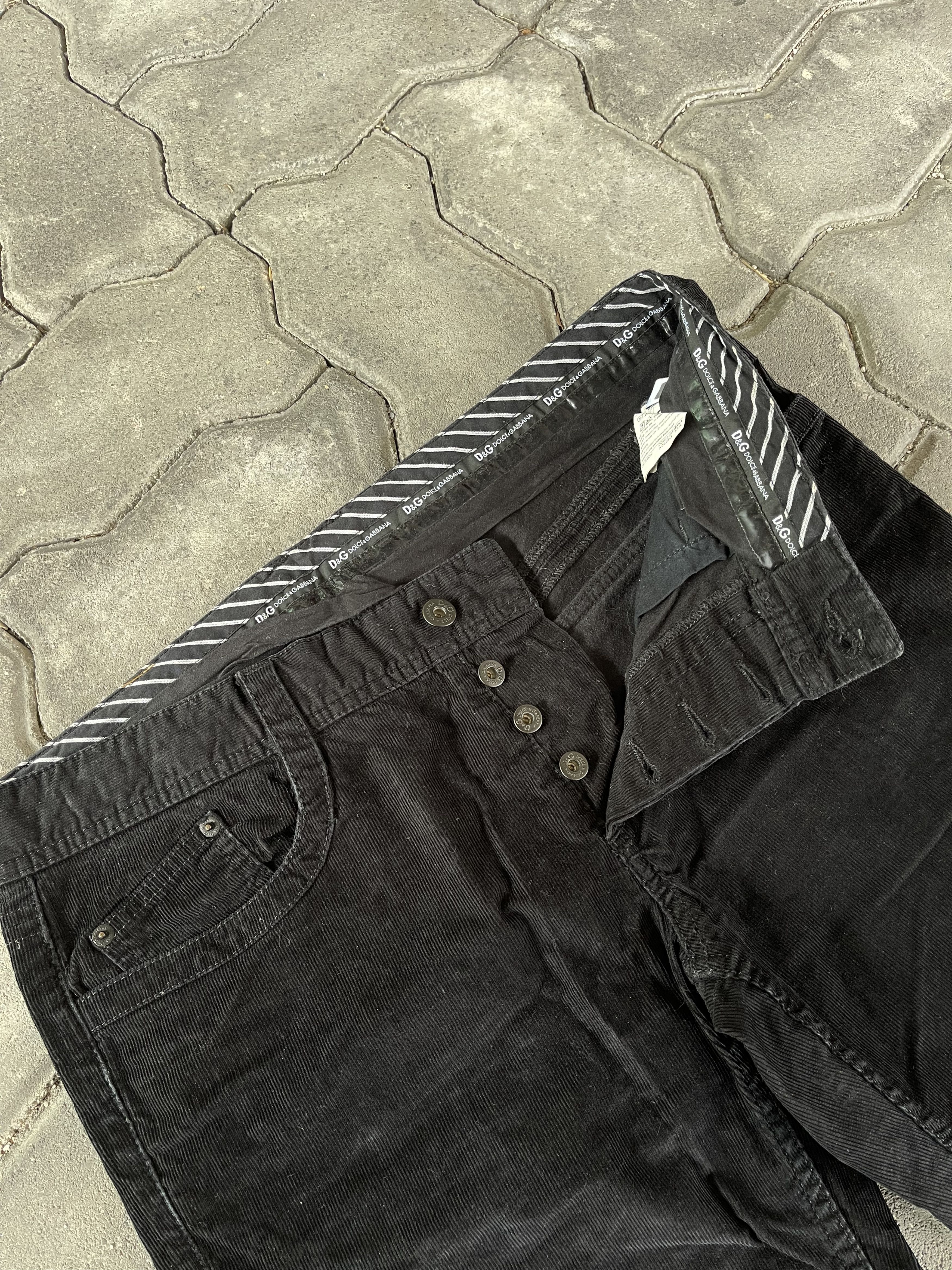 Dolce & Gabbana D&G Black Corduroy Regular Straight Cut Sz 34 Size US 34 / EU 50 - 4 Thumbnail