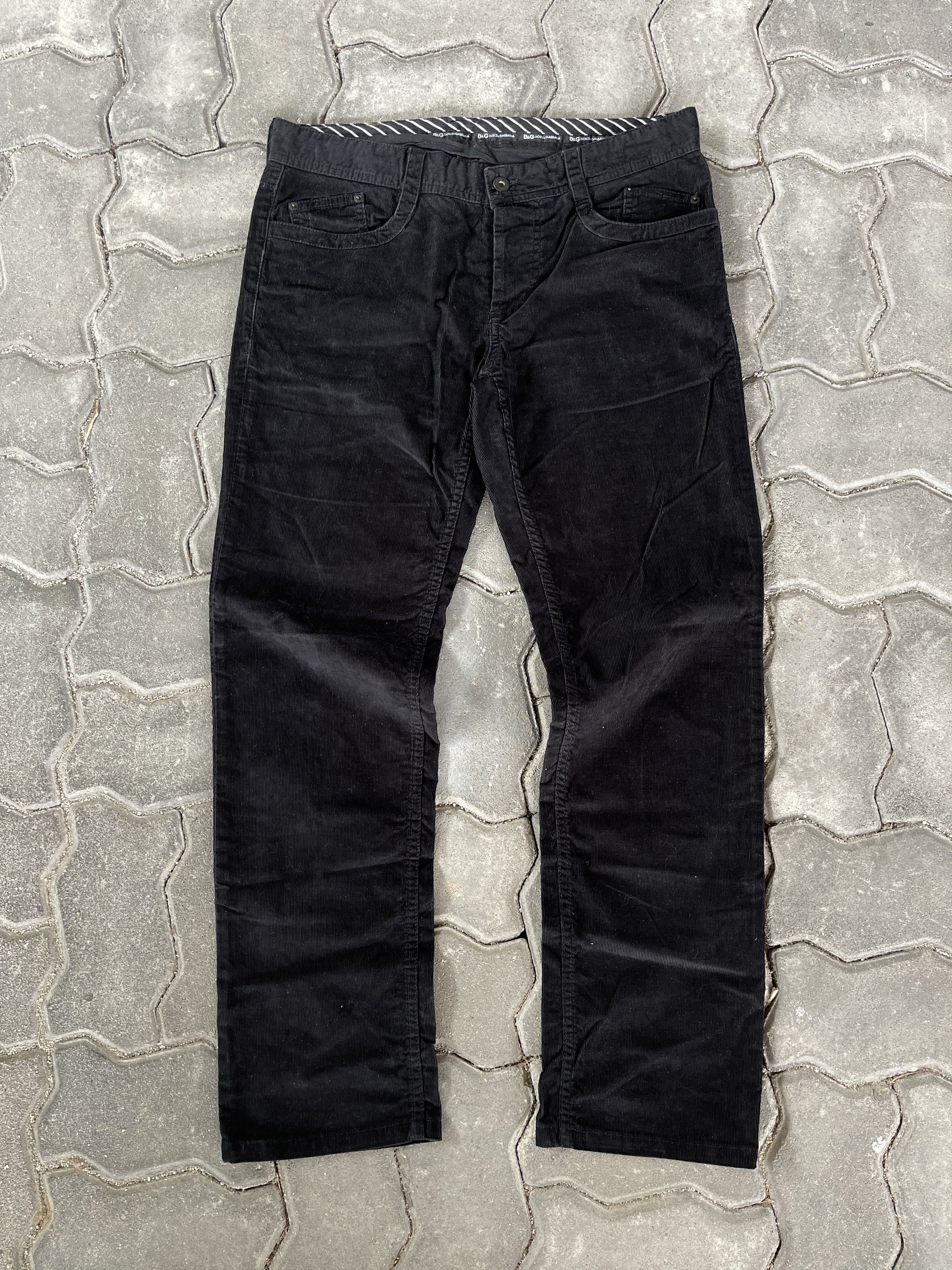 Dolce & Gabbana D&G Black Corduroy Regular Straight Cut Sz 34 Size US 34 / EU 50 - 1 Thumbnail