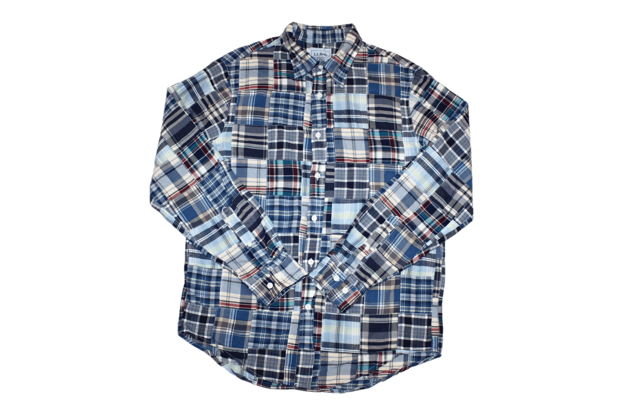 L.L. Bean 🔥 VTG 🔥 L.L.Bean Trim Fit Madras Patchwork Flannel Shirt Size US M / EU 48-50 / 2 - 1 Thumbnail