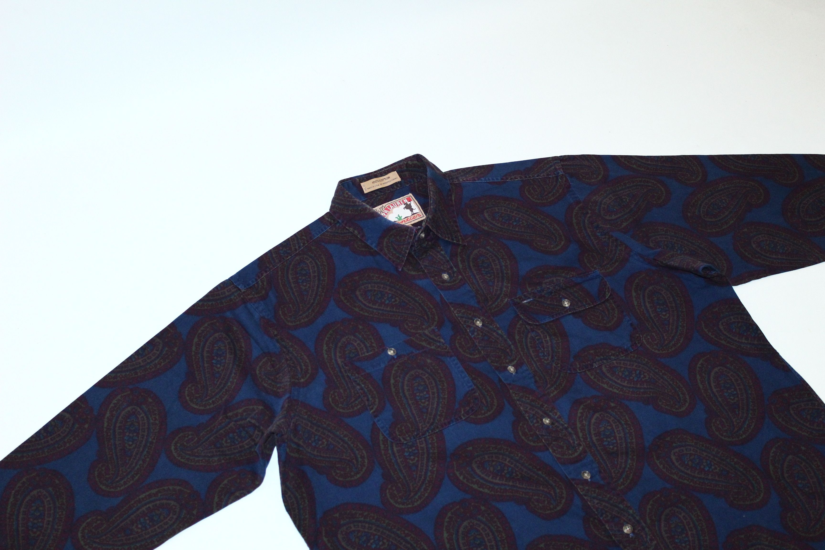 Chaps Ralph Lauren 💥RARE VTG💥 Chaps Ralph Lauren Frontier Paisley Baggy Shirt Size US XL / EU 56 / 4 - 3 Thumbnail