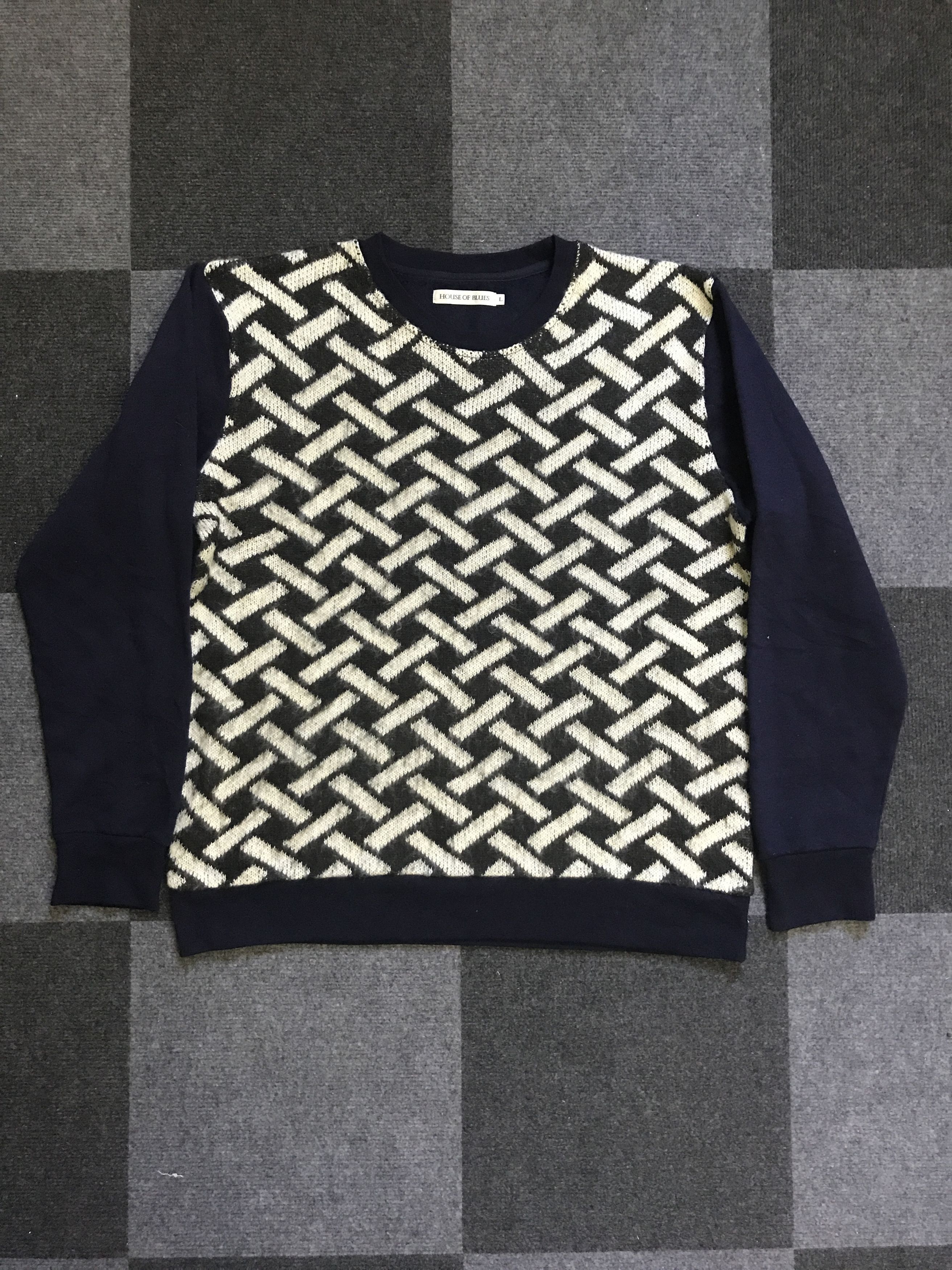 Japanese Brand SH7 HOUSE of BLUES Japan Two Tones Hybrid Sweatshirt Size US L / EU 52-54 / 3 - 1 Thumbnail