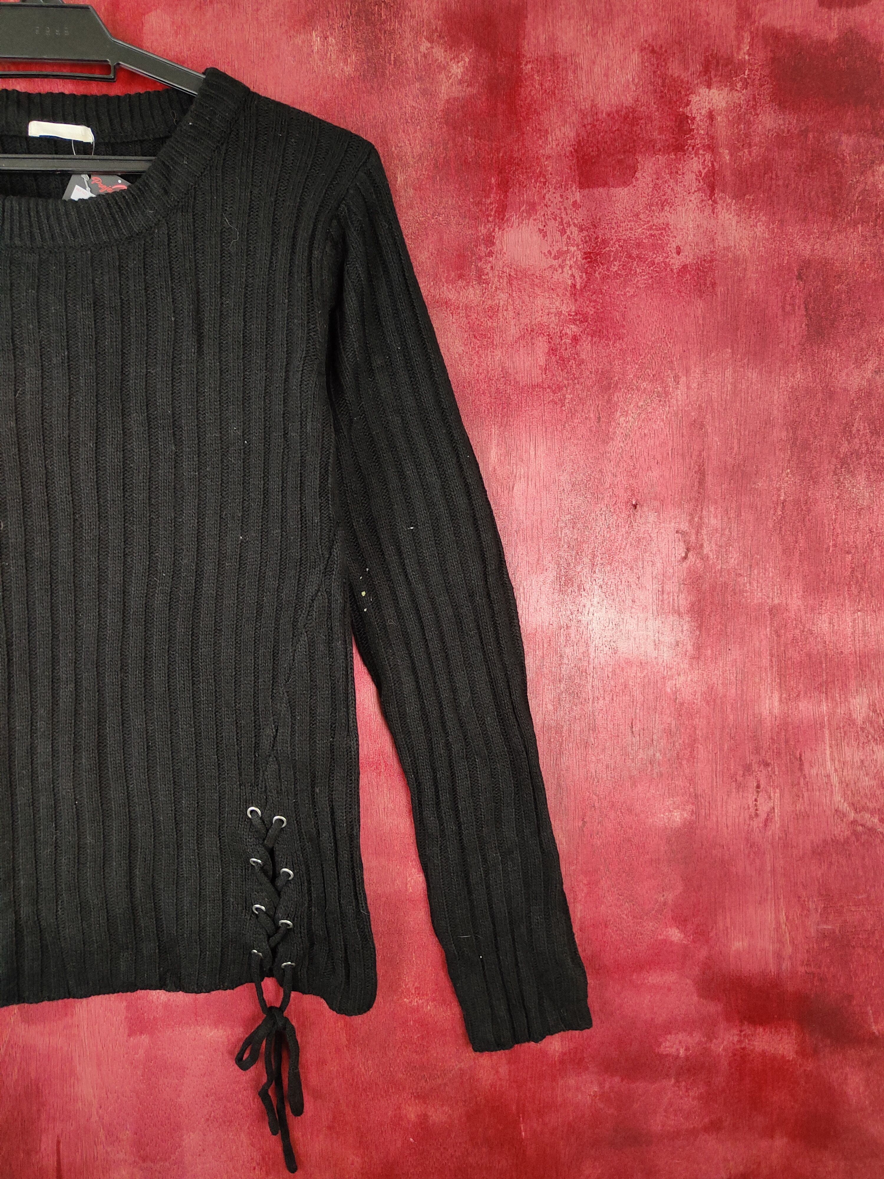 Homespun Knitwear × Japanese Brand × Vintage GU japan Black sweater Knitwear #5188 Size M / US 6-8 / IT 42-44 - 4 Thumbnail