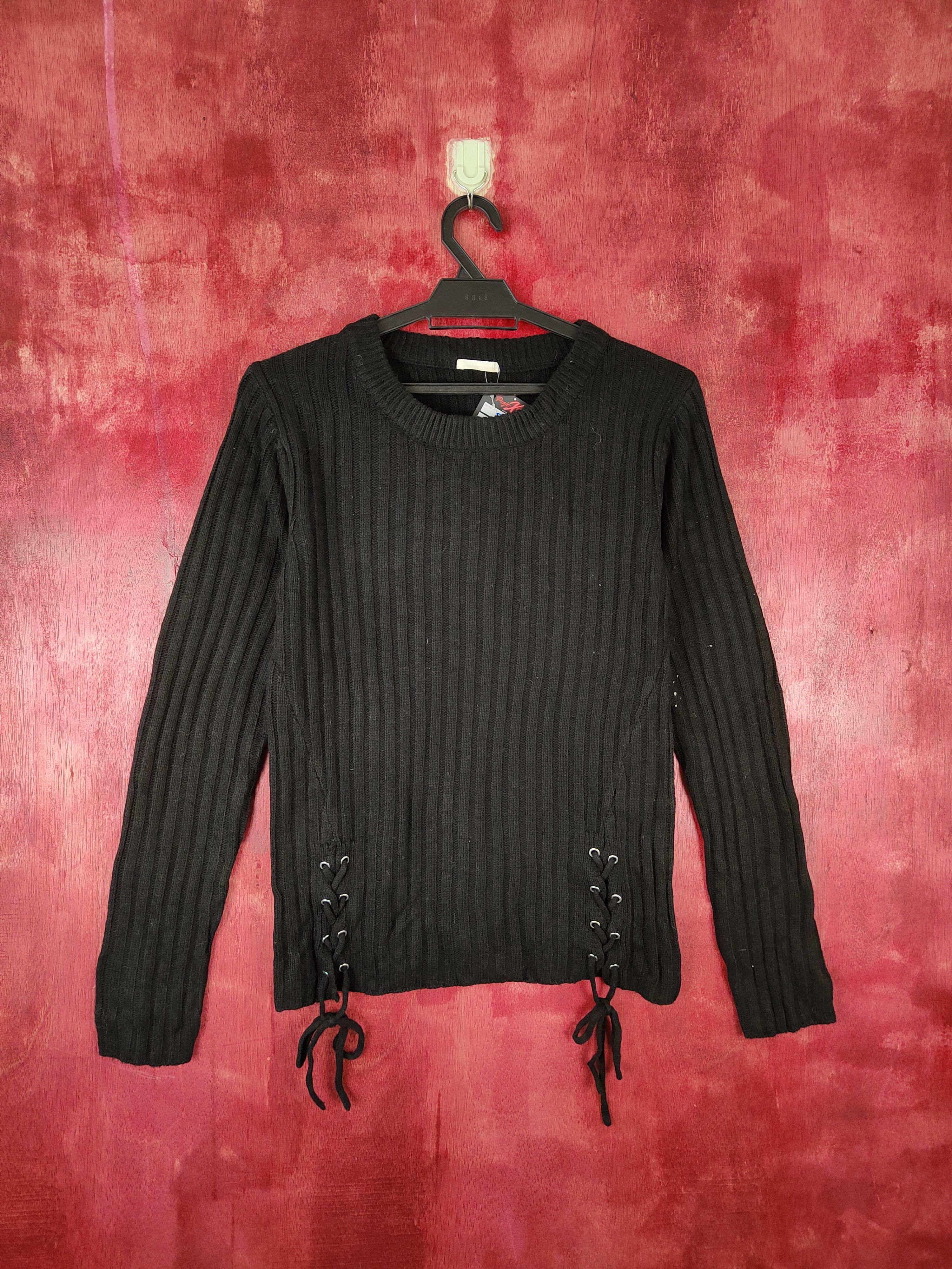 Homespun Knitwear × Japanese Brand × Vintage GU japan Black sweater Knitwear #5188 Size M / US 6-8 / IT 42-44 - 1 Thumbnail